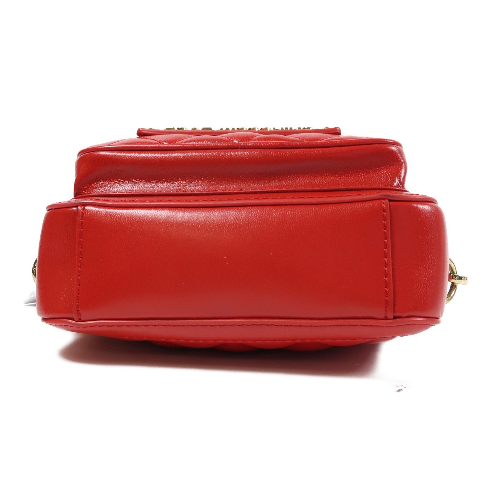 MOSCHINO 【激減優惠】菱格塗層帆布Shoudler Bag金扣肩背袋紅色