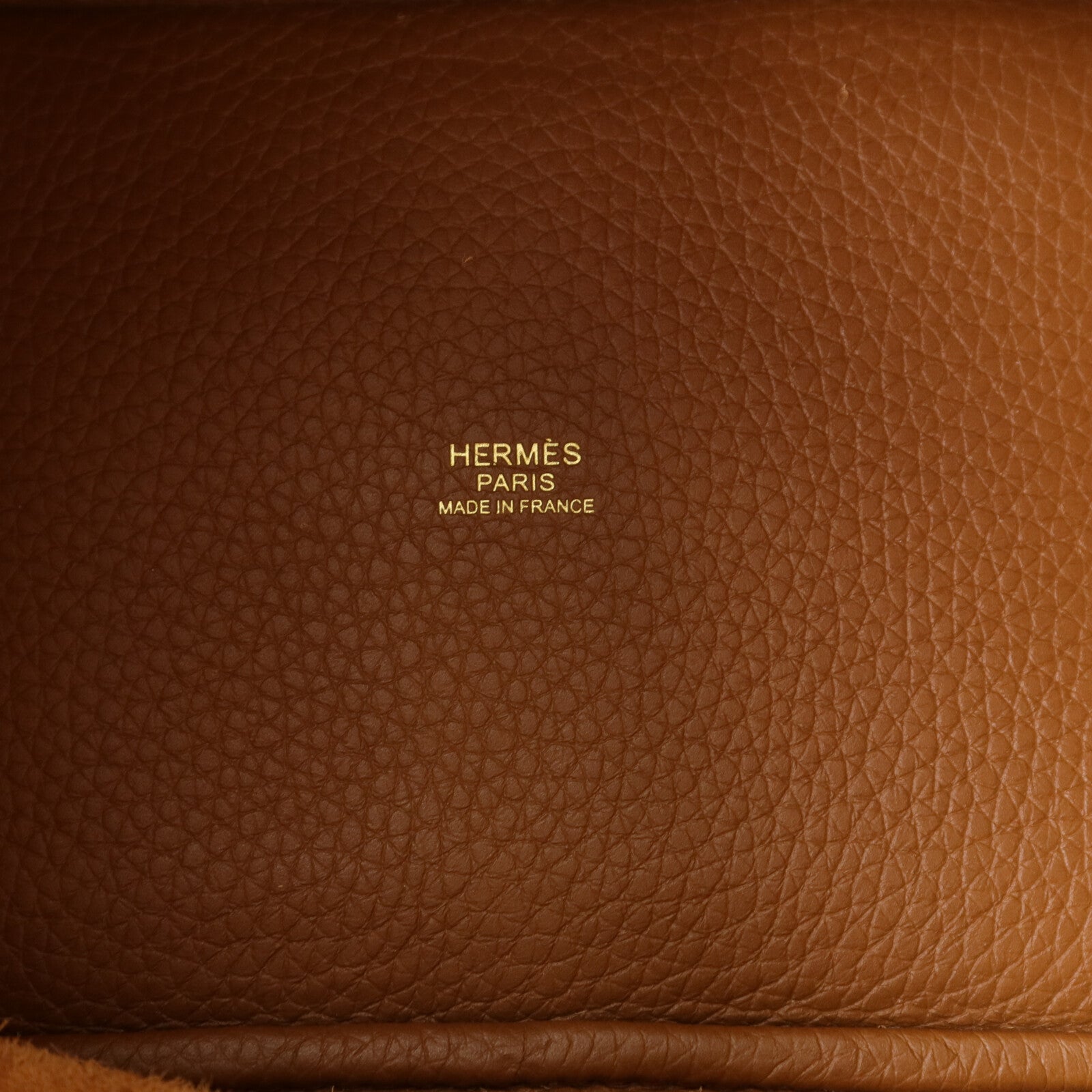 HERMES Clemence皮革Picotin PM手挽袋Gold