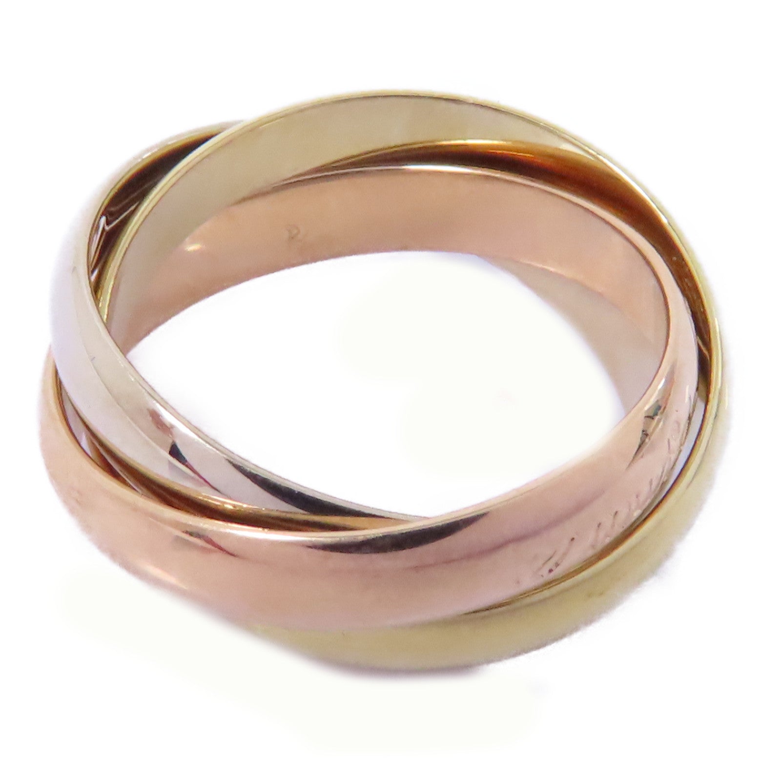 CARTIER 18K黃金/白金/玫瑰金Les Must De Trinity戒指Cartier#49/US#4.75