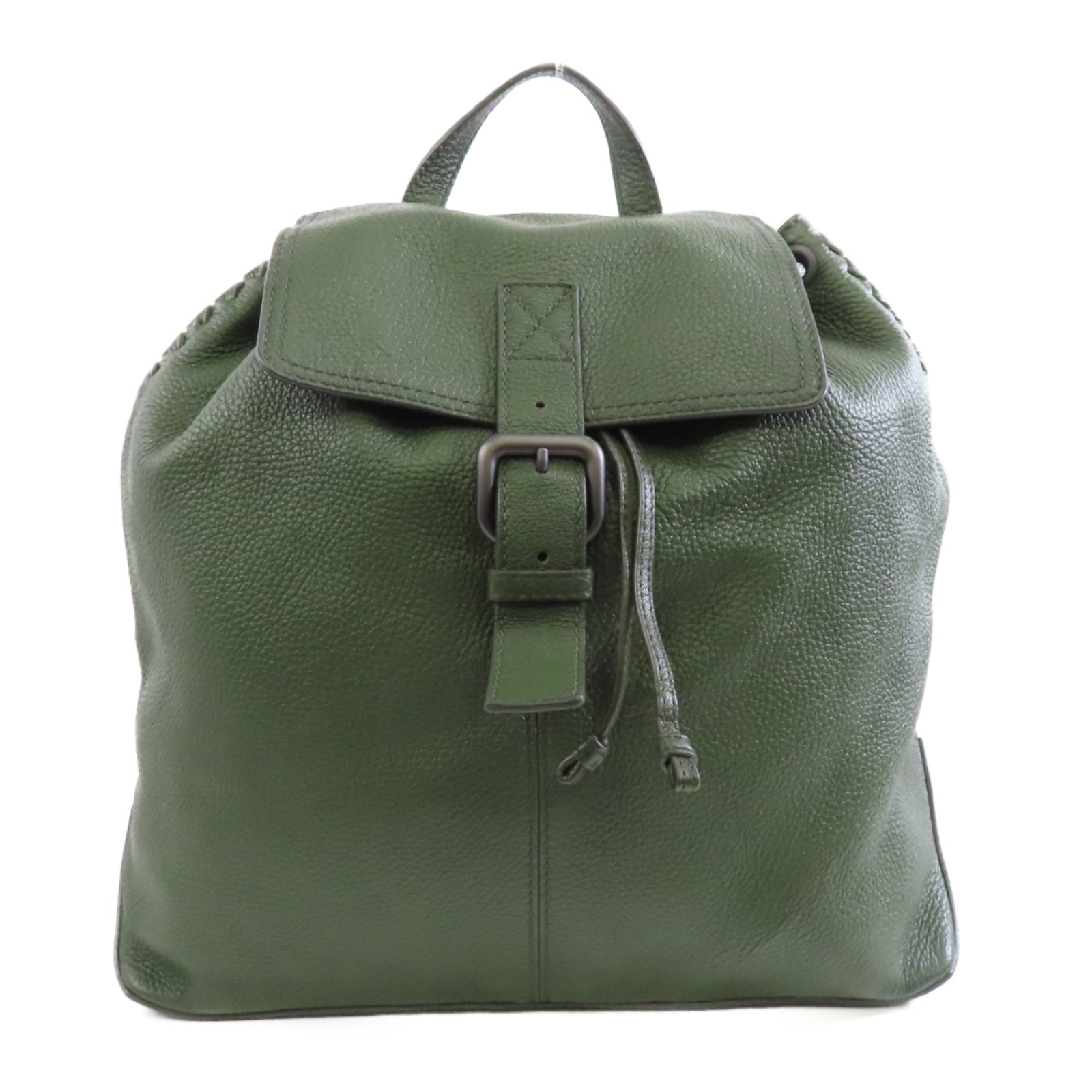 BOTTEGA VENETA 牛皮皮革Rucksack背包墨綠色