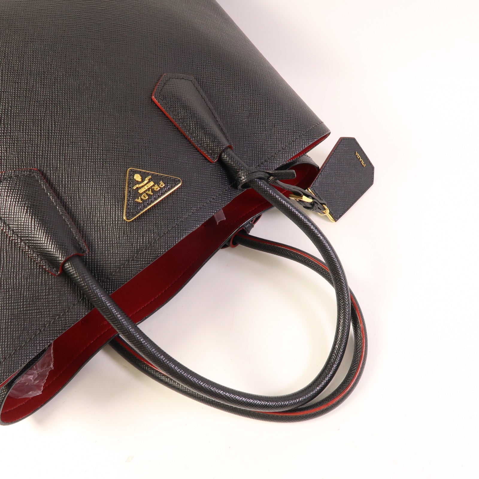 PRADA Saffiano皮革Galleria金扣手挽肩背兩用袋