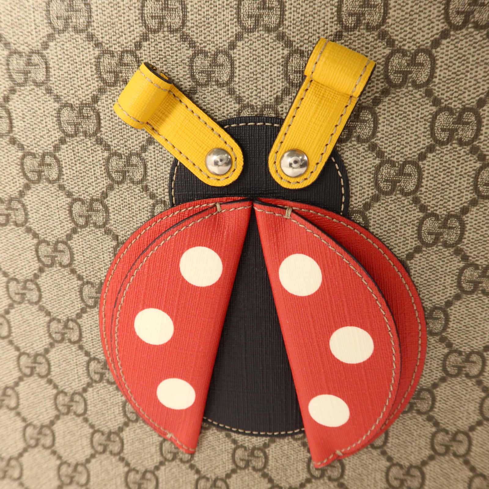 GUCCI 塗層帆布Ladybug Kids Tote Bag銀扣手挽肩背兩用袋