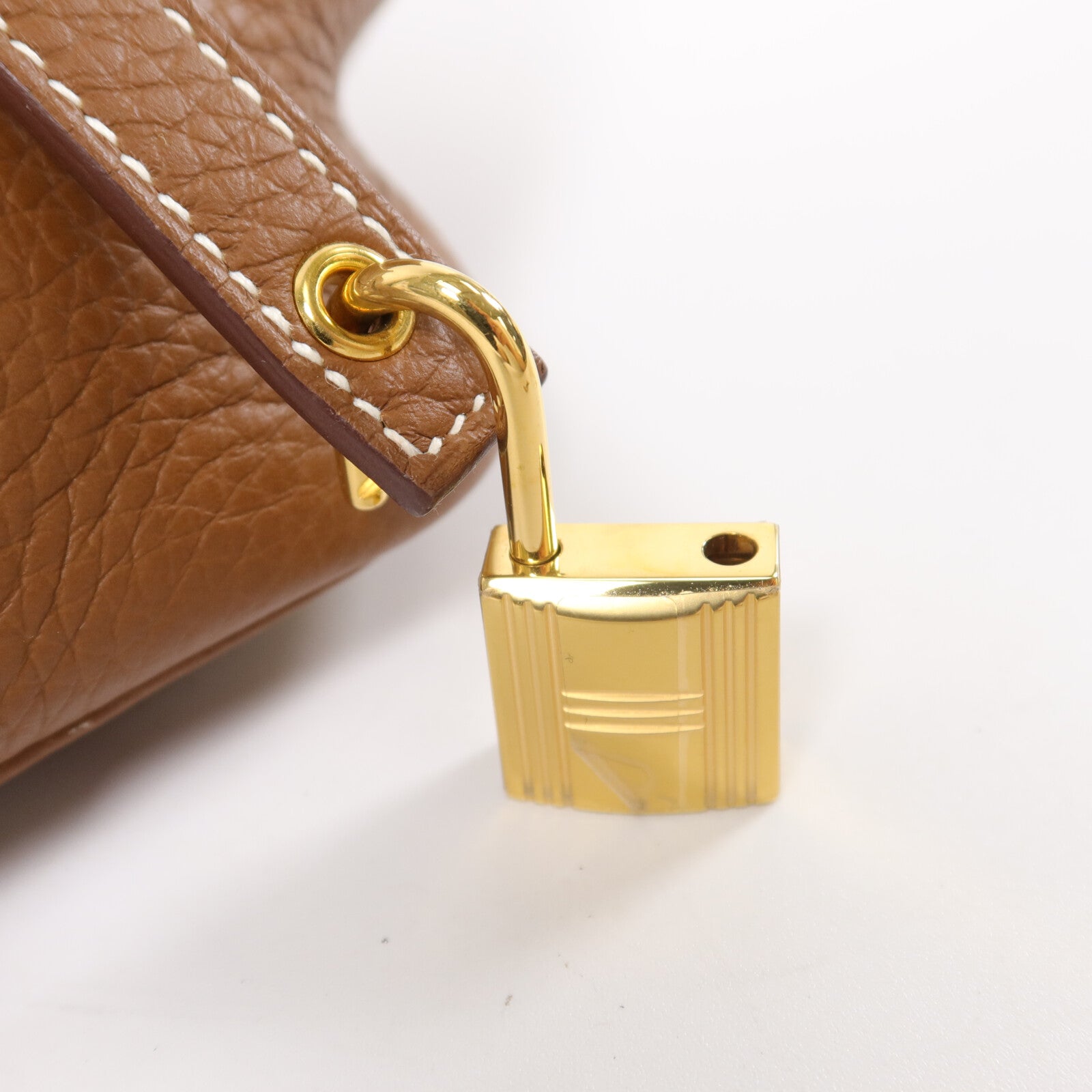 HERMES Clemence皮革Picotin PM手挽袋Gold
