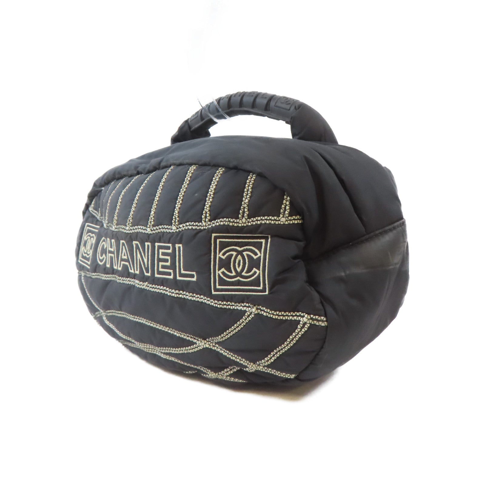 CHANEL 尼龍Waist Bag銀扣腰包黑色
