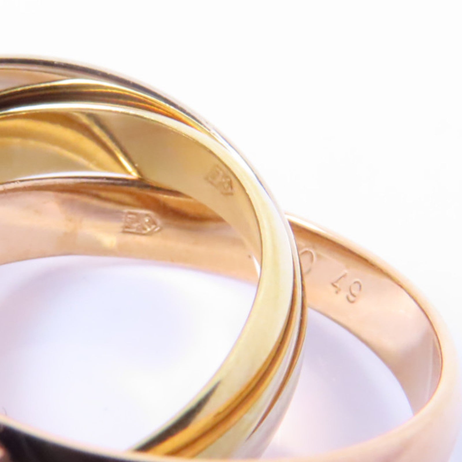 CARTIER 18K黃金/白金/玫瑰金Les Must De Trinity戒指Cartier#49/US#4.75