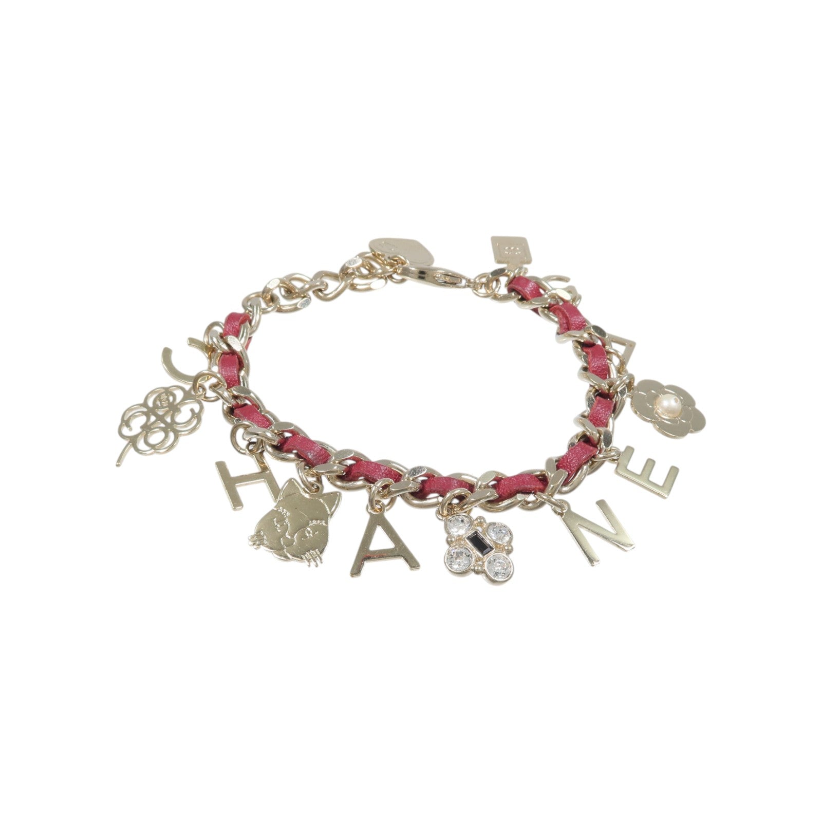 CHANEL 金屬/皮革Multi Charm Bracelet手鏈