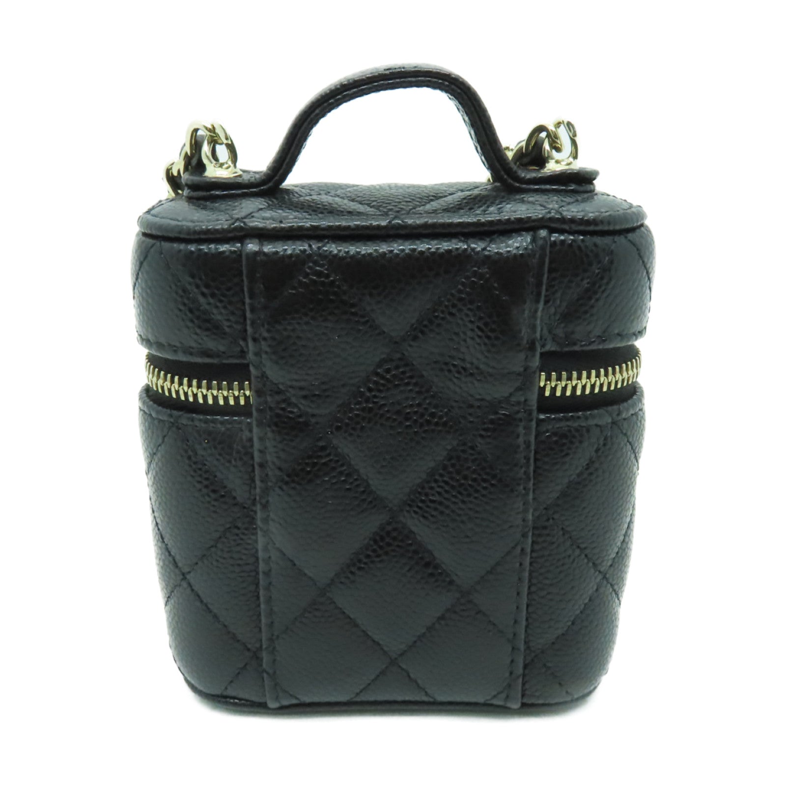 CHANEL 【激減優惠】菱格Caviar皮革Chain Shoulder金扣鏈帶肩背袋黑色