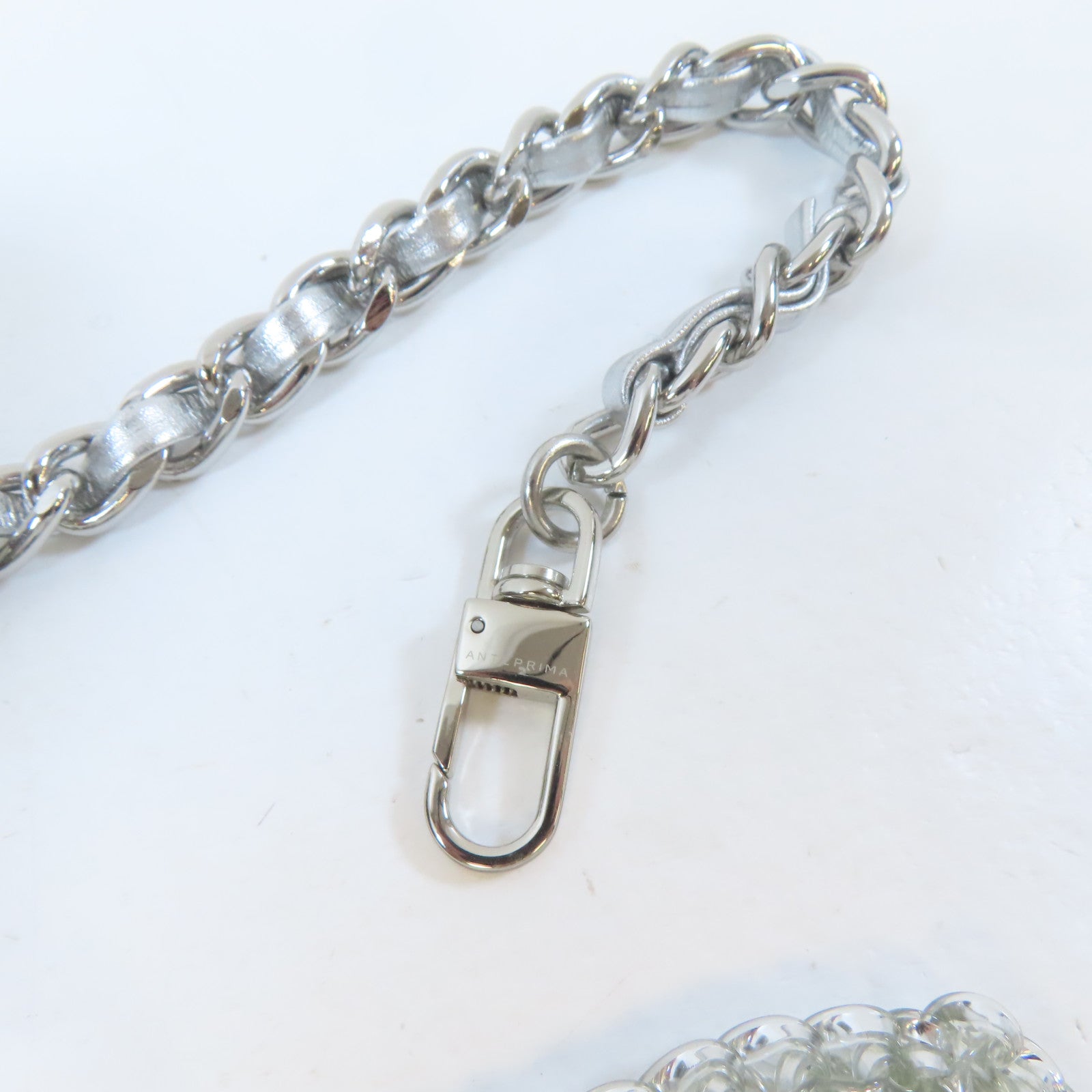 ANTEPRIMA PVC Chain Shoulder Bag銀扣鏈帶肩背袋銀色
