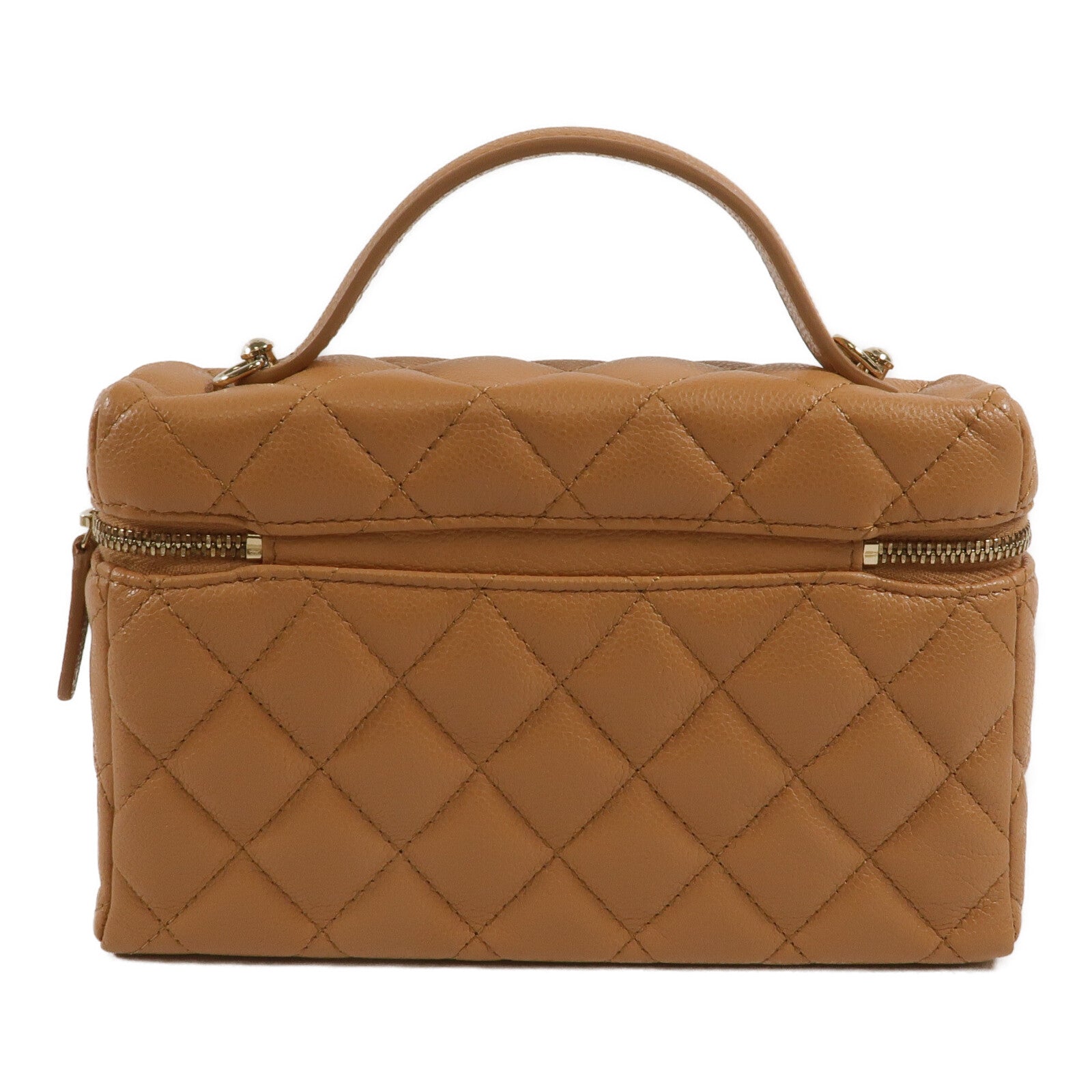 CHANEL 牛皮皮革LP Vanity Case鏈帶手挽肩背兩用袋