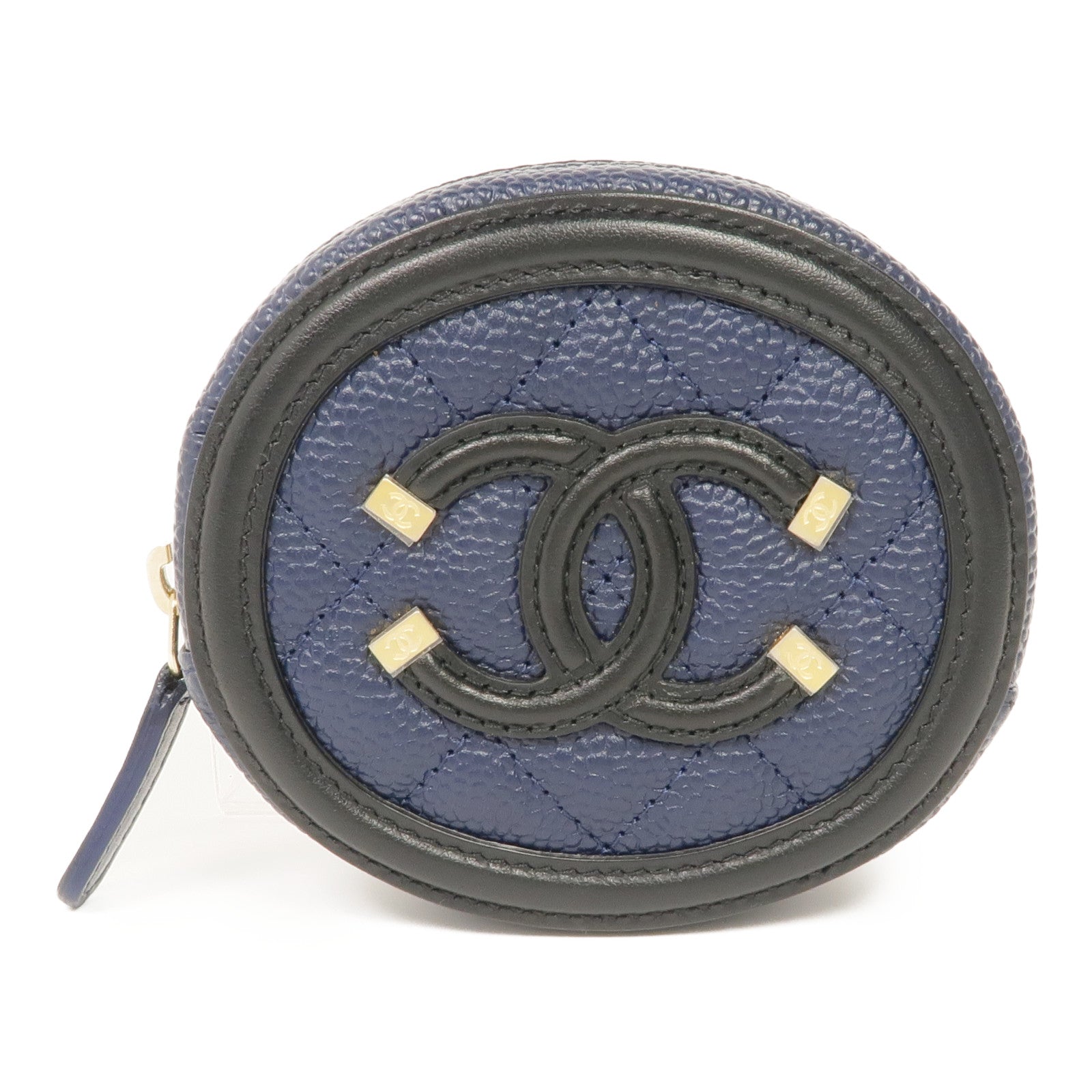 CHANEL 牛皮皮革Coin Case金扣零錢包