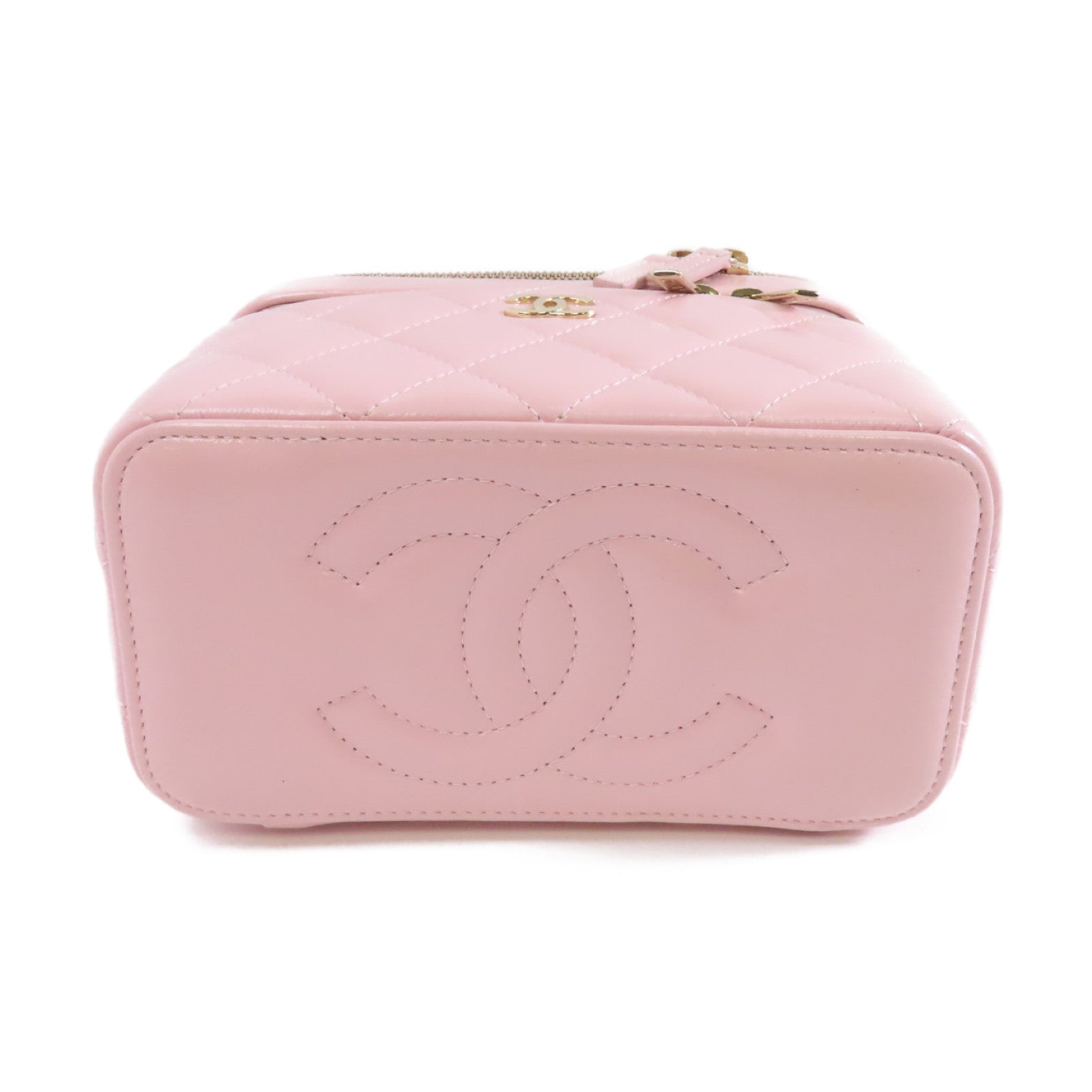 CHANEL 【激減優惠】菱格牛皮皮革Vaniy Case金扣手挽肩背兩用袋粉紅色