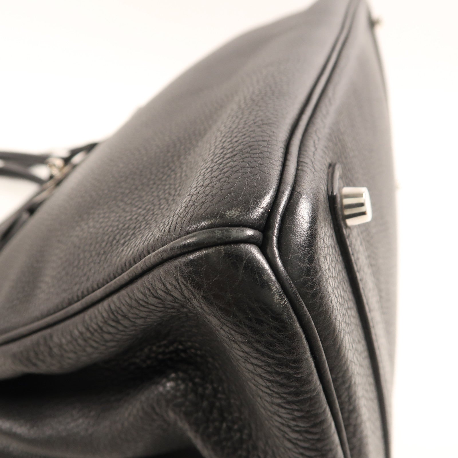 HERMES Togo皮革Birkin 35銀扣手挽袋Noir