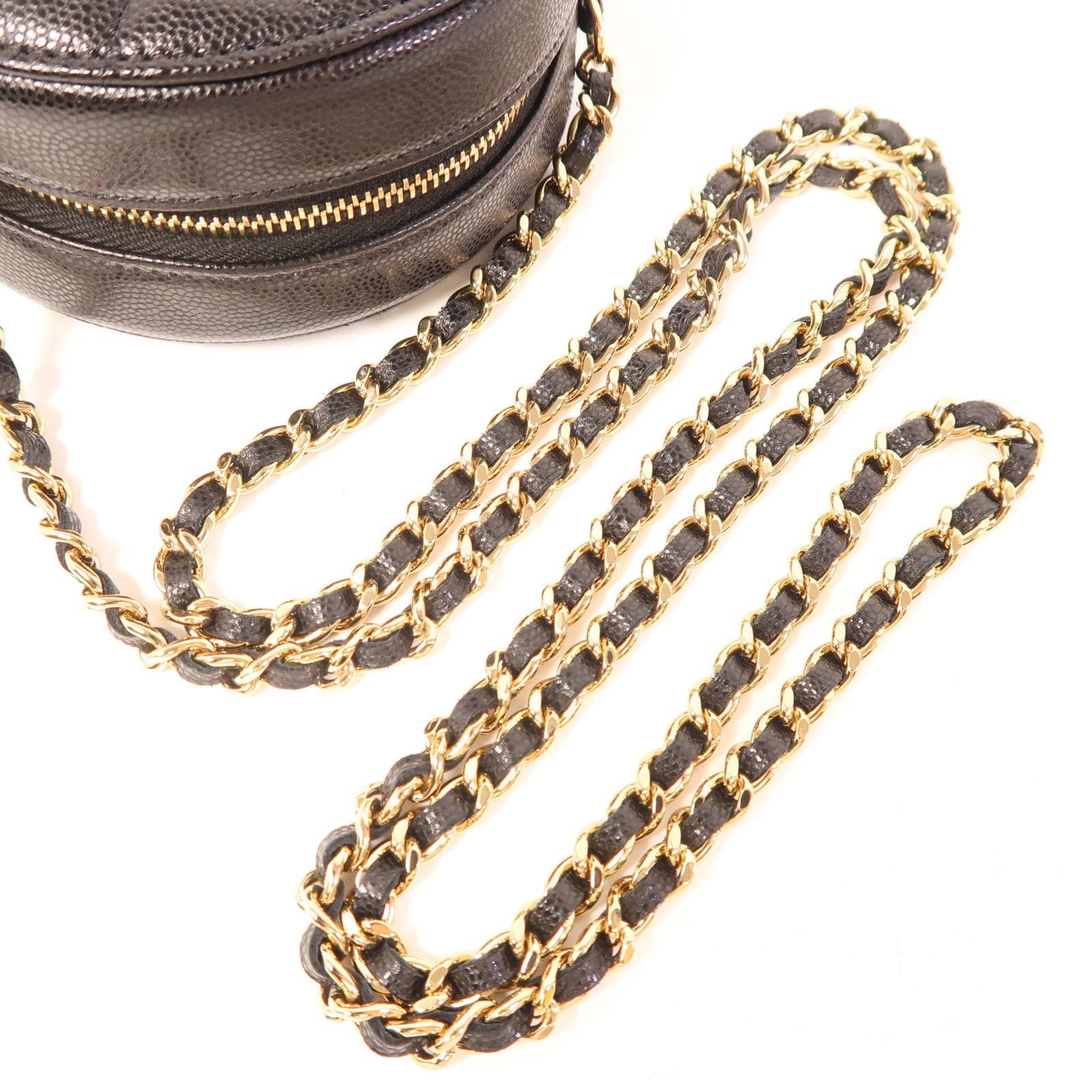 CHANEL 牛皮皮革Chain Shoulder Bag金扣鏈帶肩背袋