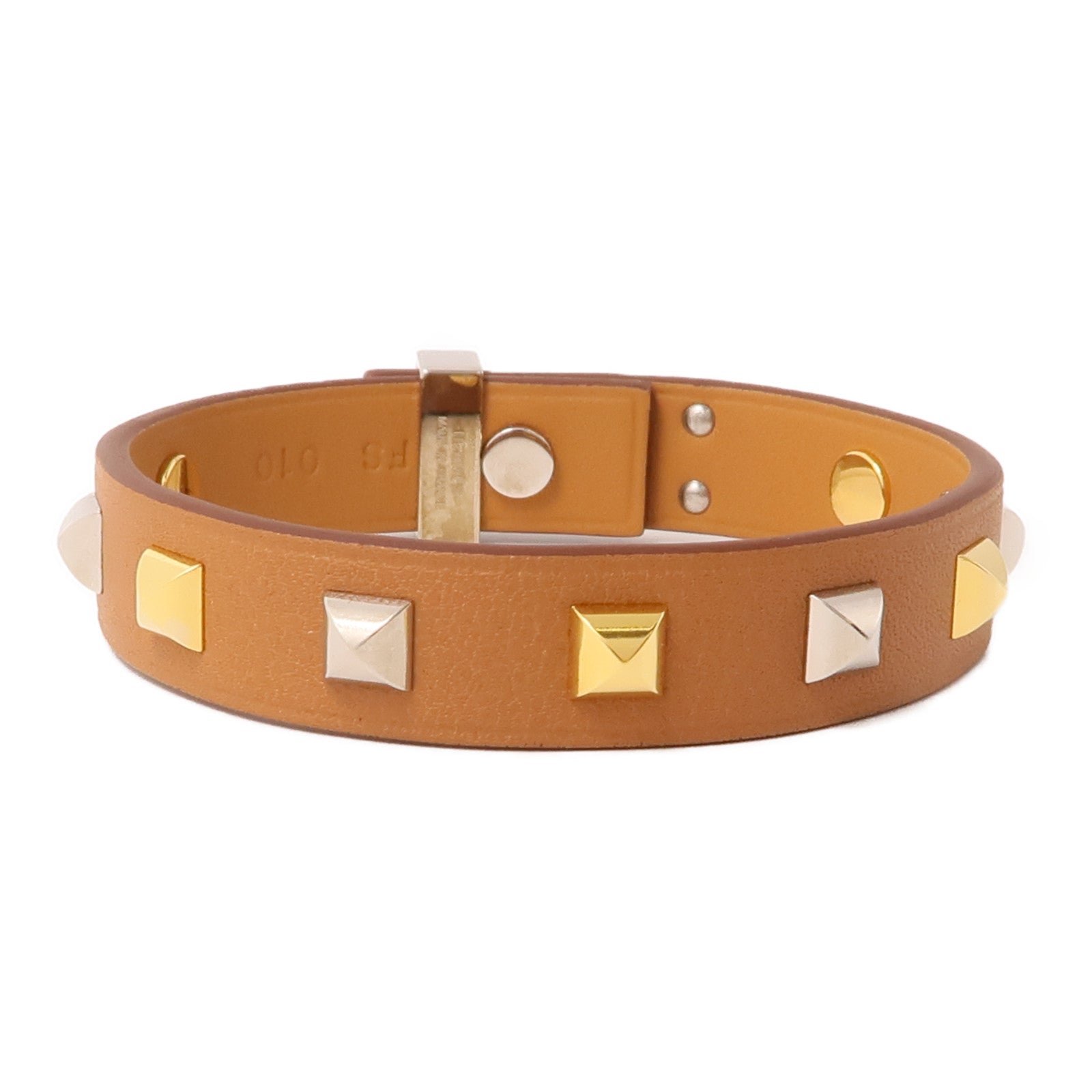 HERMES Swift皮革Mini Dog Bracelet手鐲Gold棕色/金色/銀色