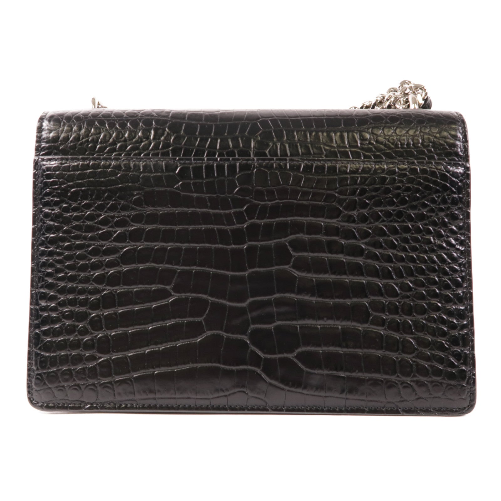 SAINT LAURENT 牛皮皮革Sunset Chain Shoulder Bag銀扣鏈帶肩背袋