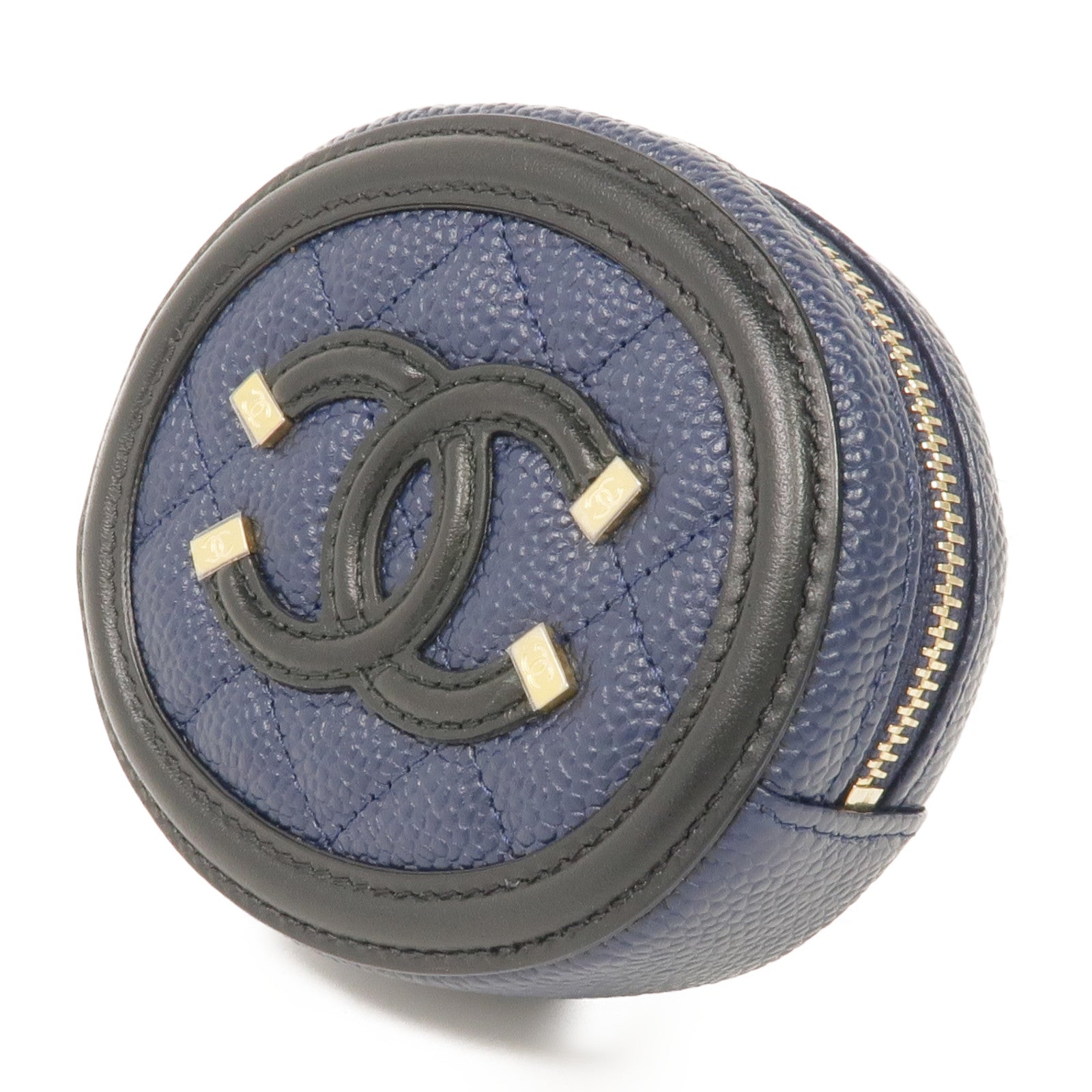 CHANEL 牛皮皮革Coin Case金扣零錢包