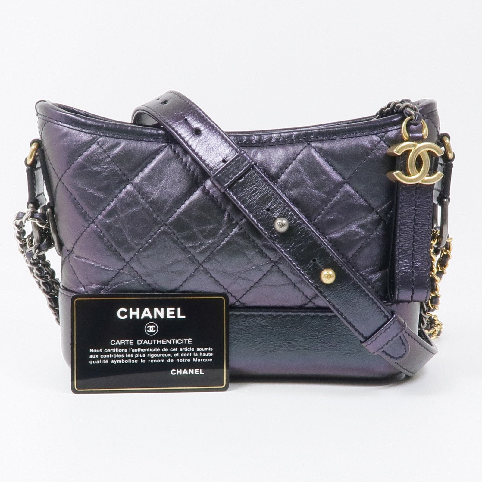 CHANEL 牛皮皮革Gabrielle Small鏈帶肩背袋