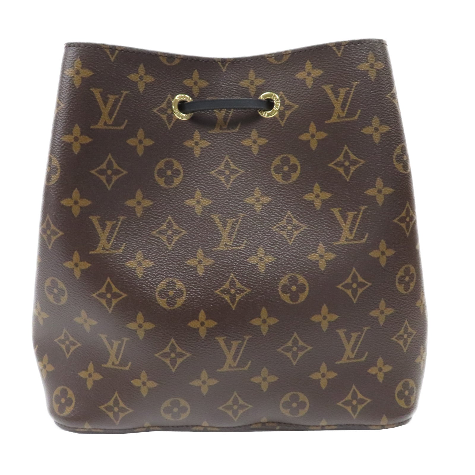 LOUIS VUITTON Monogram NeoNoe MM金扣肩背袋啡色/黑色