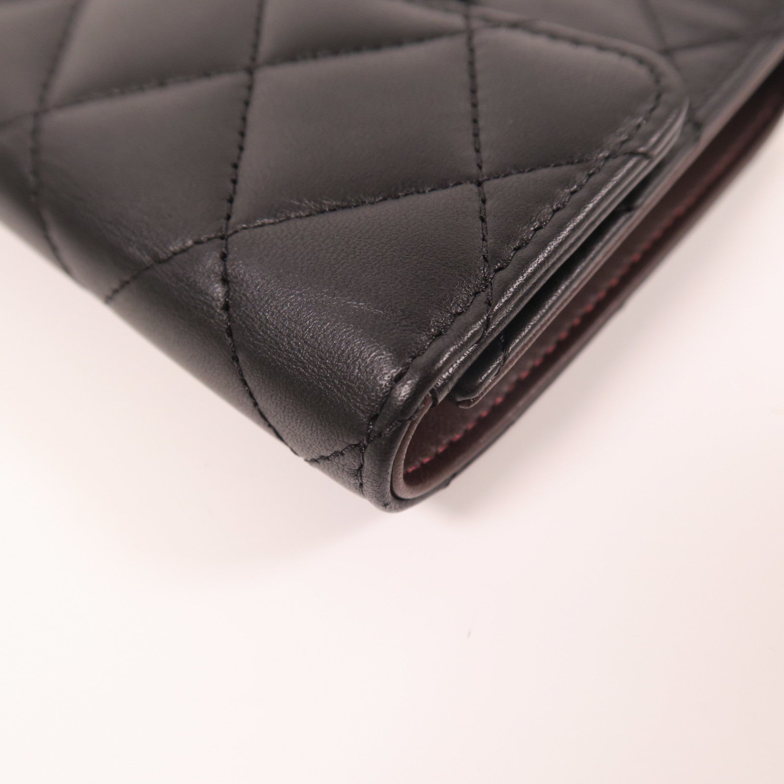 CHANEL 羊皮皮革Wallet銀扣錢包