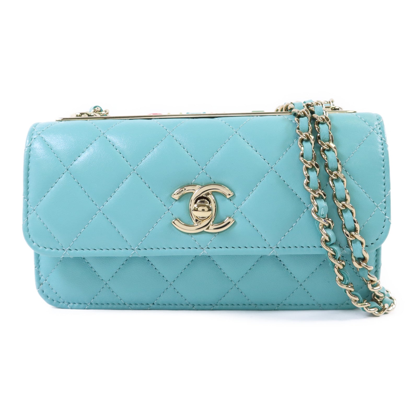 CHANEL 羊皮皮革Trendy CC金扣鏈帶肩背袋
