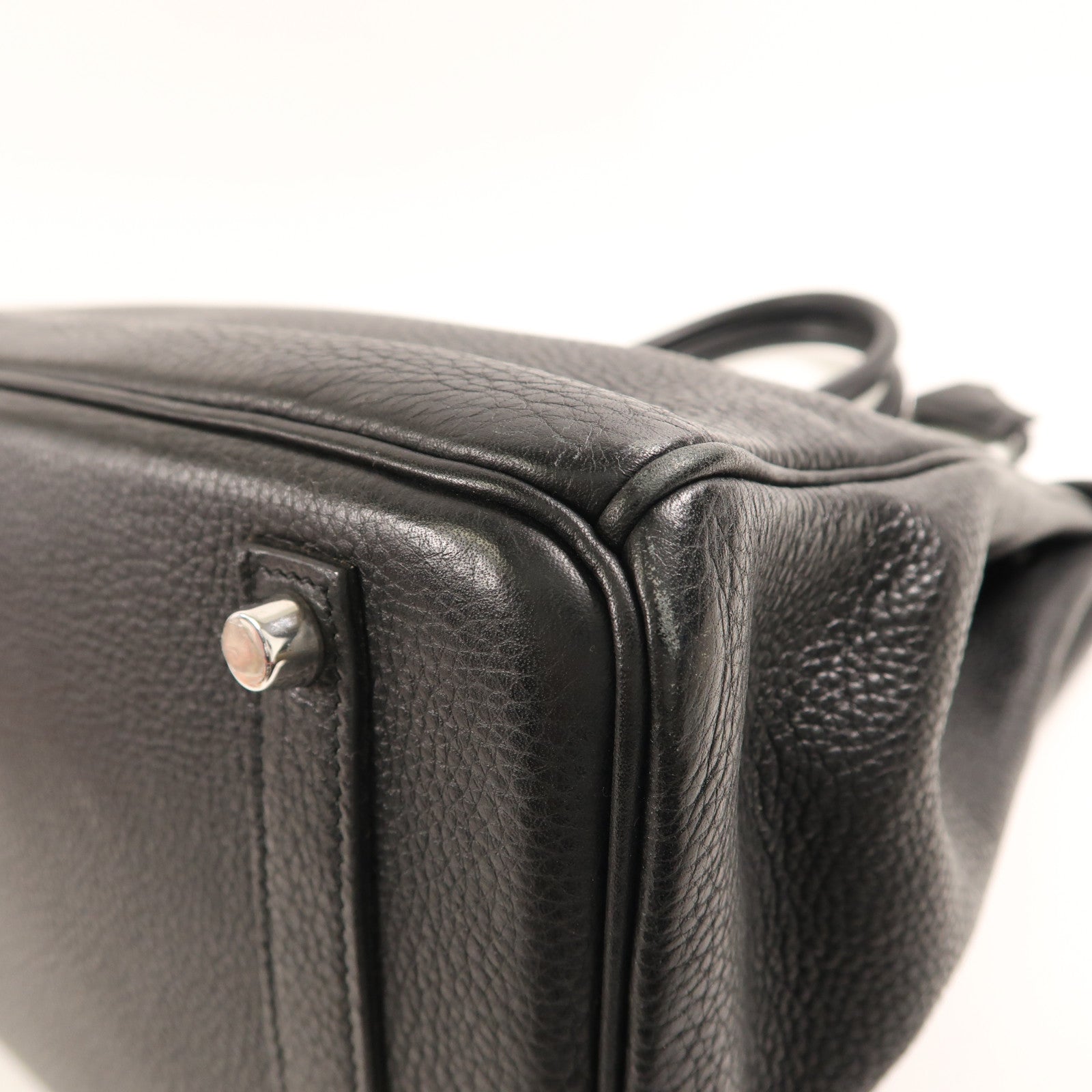 HERMES Togo皮革Birkin 35銀扣手挽袋Noir