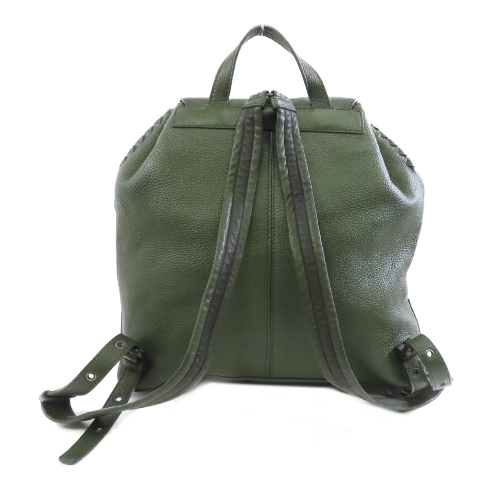 BOTTEGA VENETA 牛皮皮革Rucksack背包墨綠色