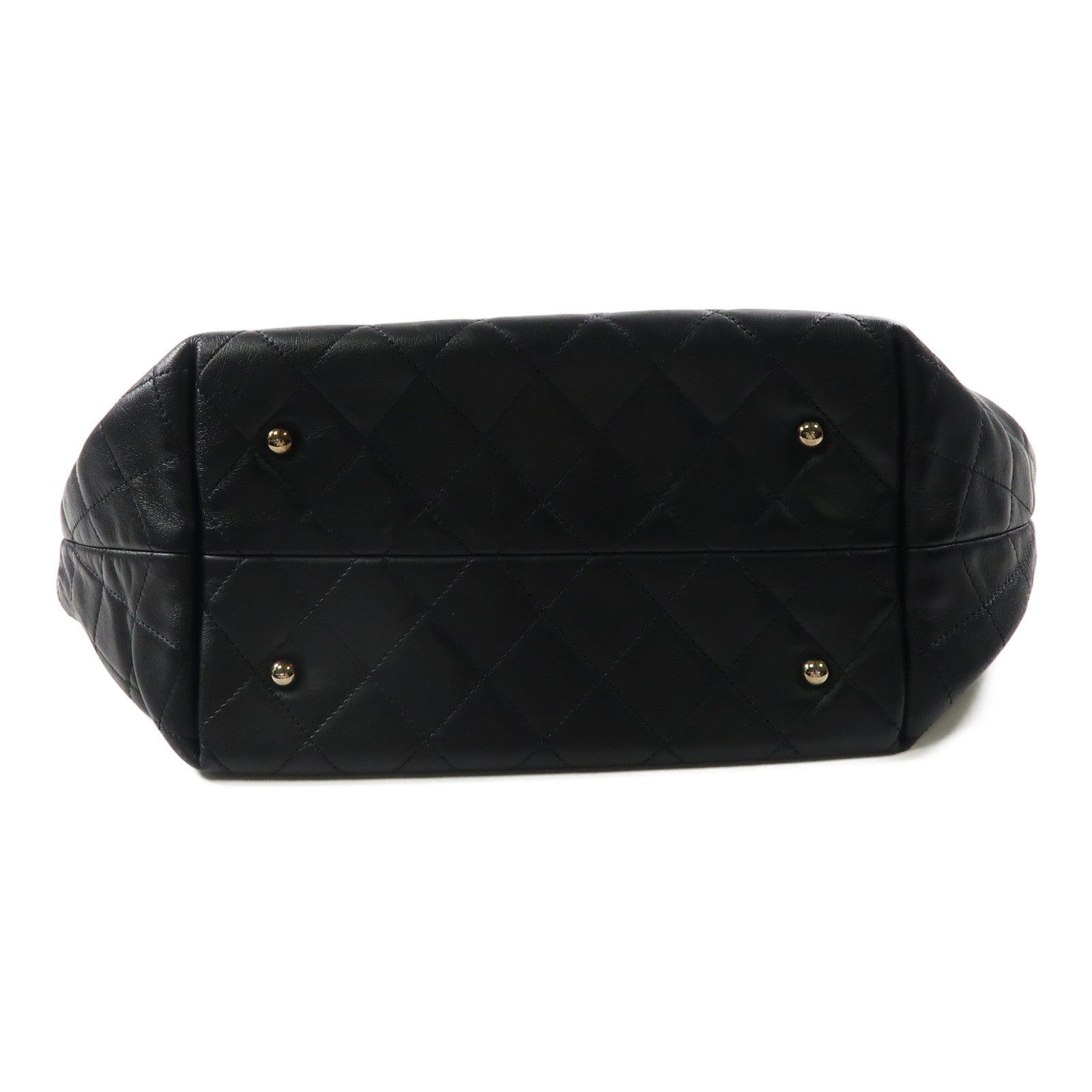 CHANEL 羊皮皮革Chain Shoulder Tote銀扣肩背袋/手挽袋黑色