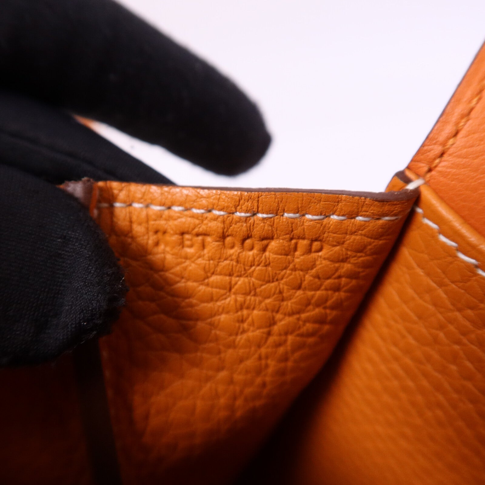HERMES Clemence皮革Halzan 31銀扣手挽肩背兩用袋Orange