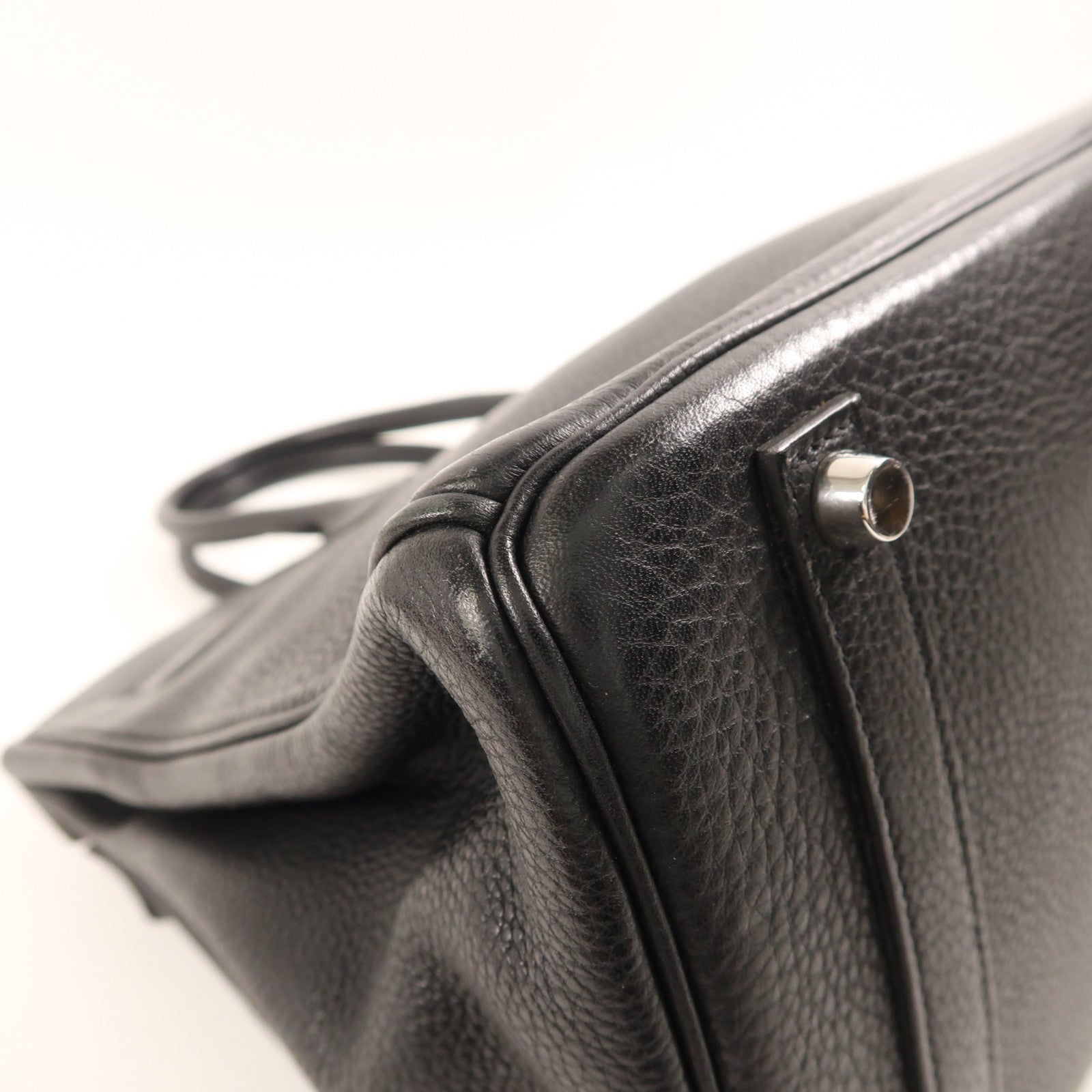 HERMES Togo皮革Birkin 35銀扣手挽袋Noir