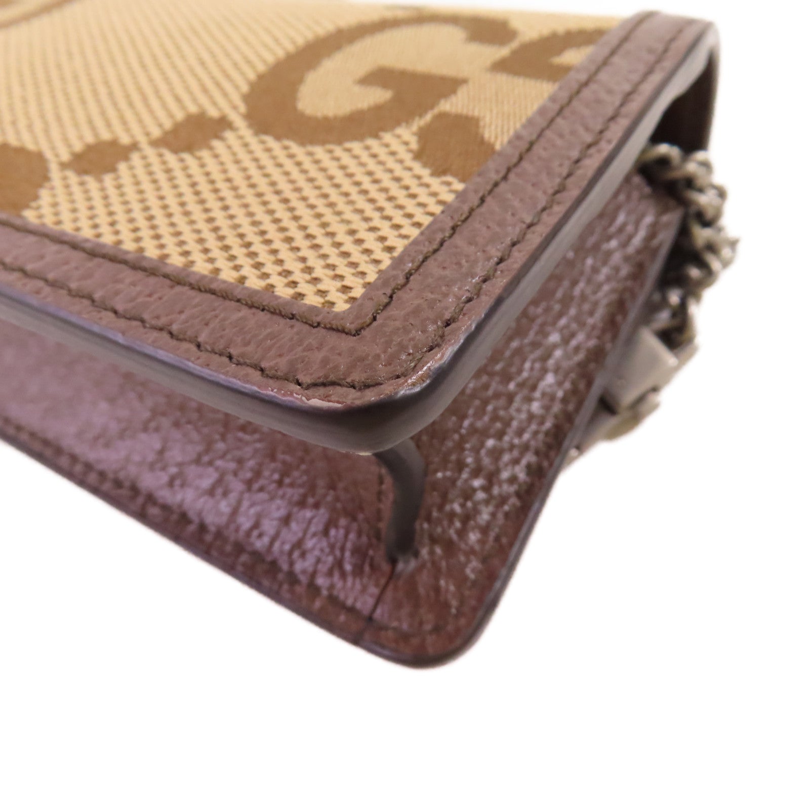 GUCCI 帆布GG Supreme Diongsus Chain Shoulder Bag金扣鏈帶肩背袋啡色
