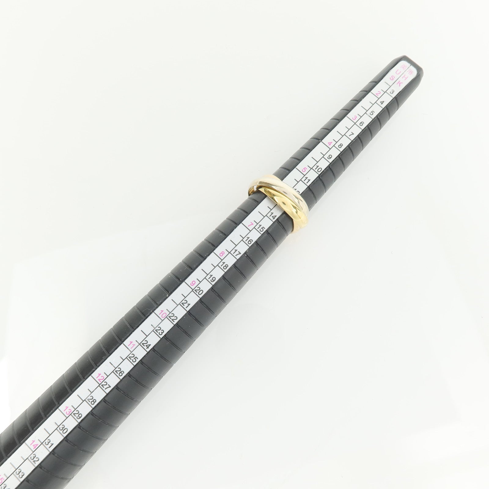 CARTIER 18K黃金/白金/玫瑰金Trinity戒指Cartier#52/US#6.5