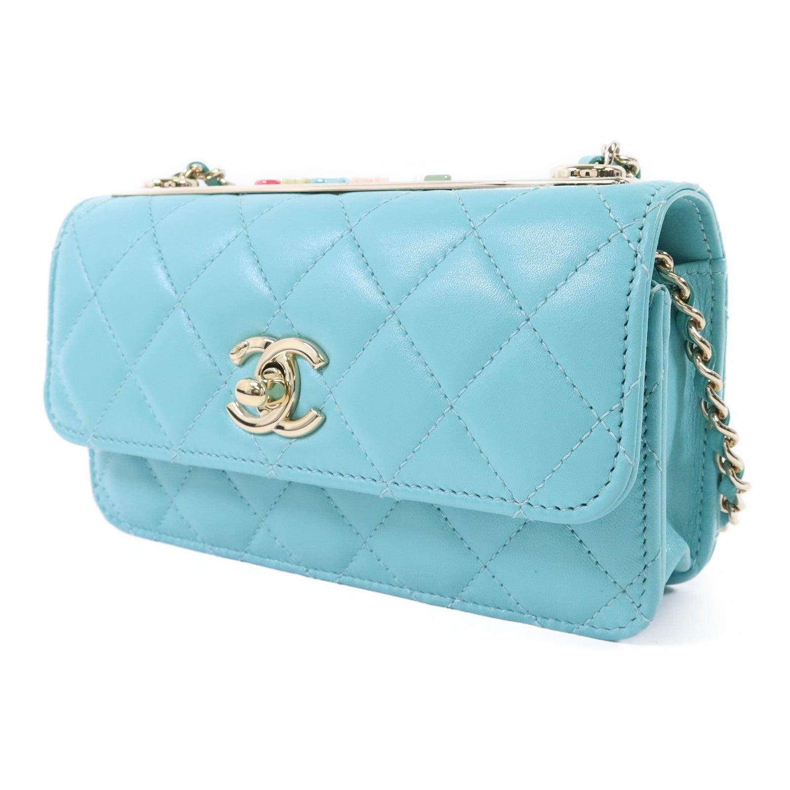 CHANEL 羊皮皮革Trendy CC金扣鏈帶肩背袋