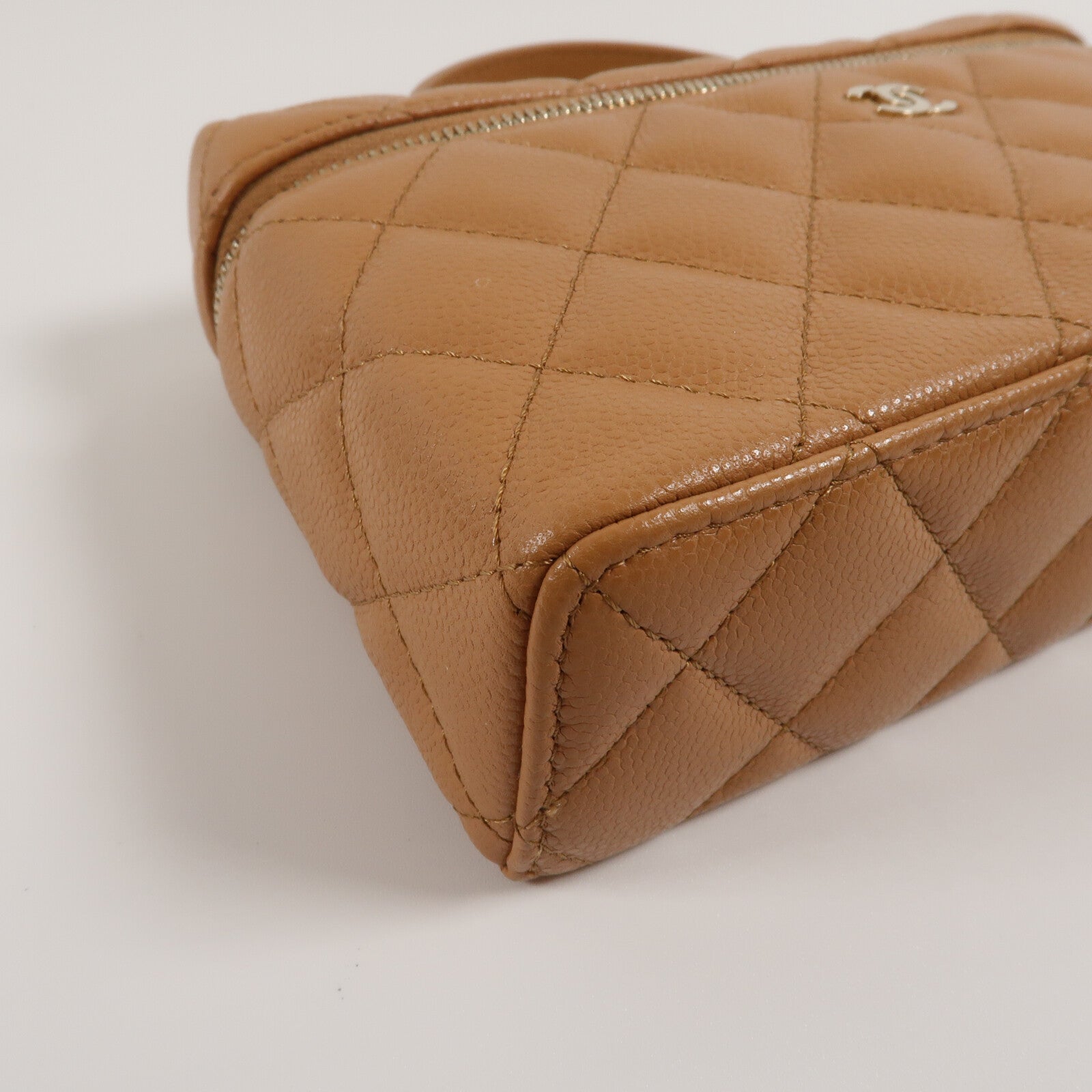 CHANEL 牛皮皮革LP Vanity Case鏈帶手挽肩背兩用袋