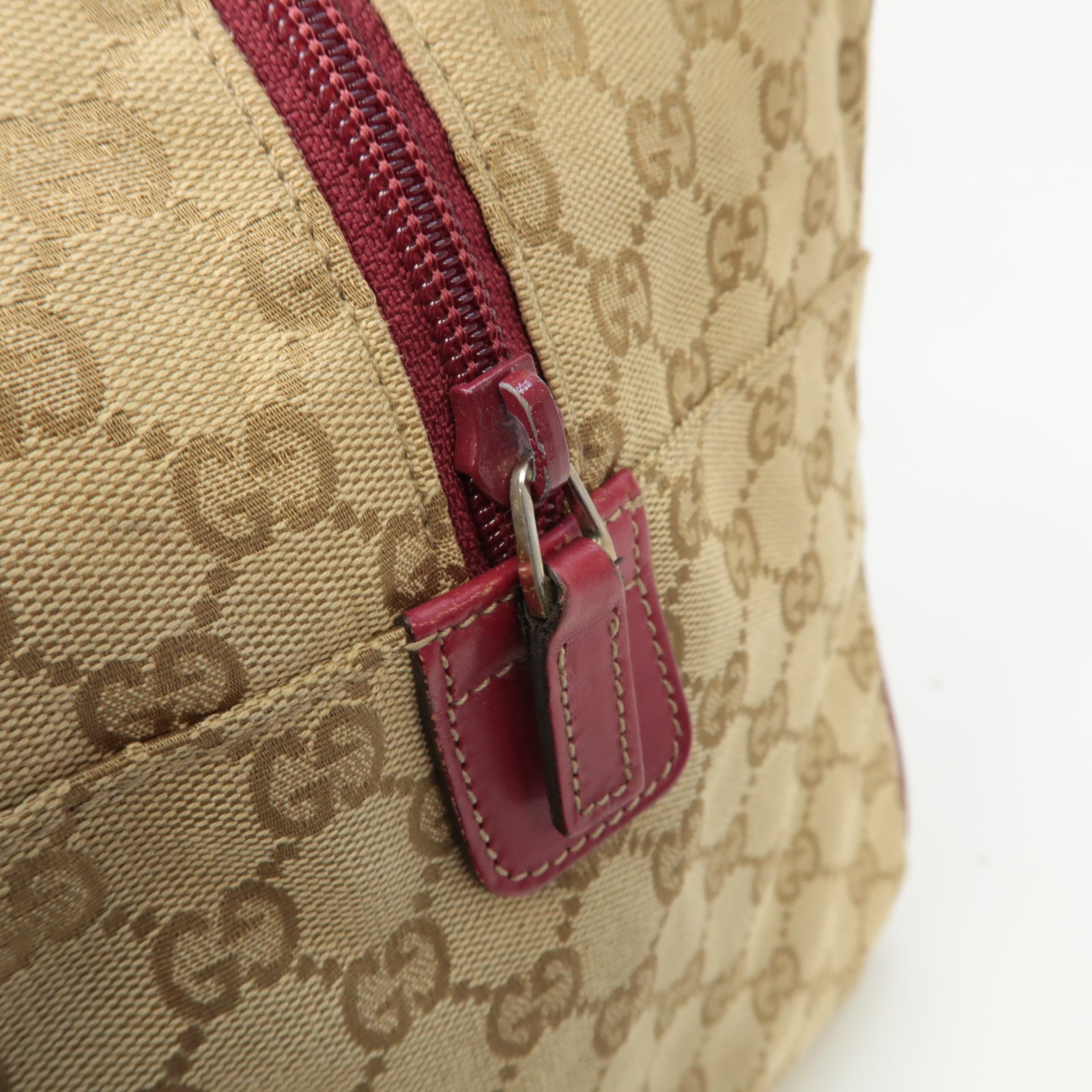 GUCCI 【激減優惠】帆布Shoulder Bag肩背袋棕色/紅色