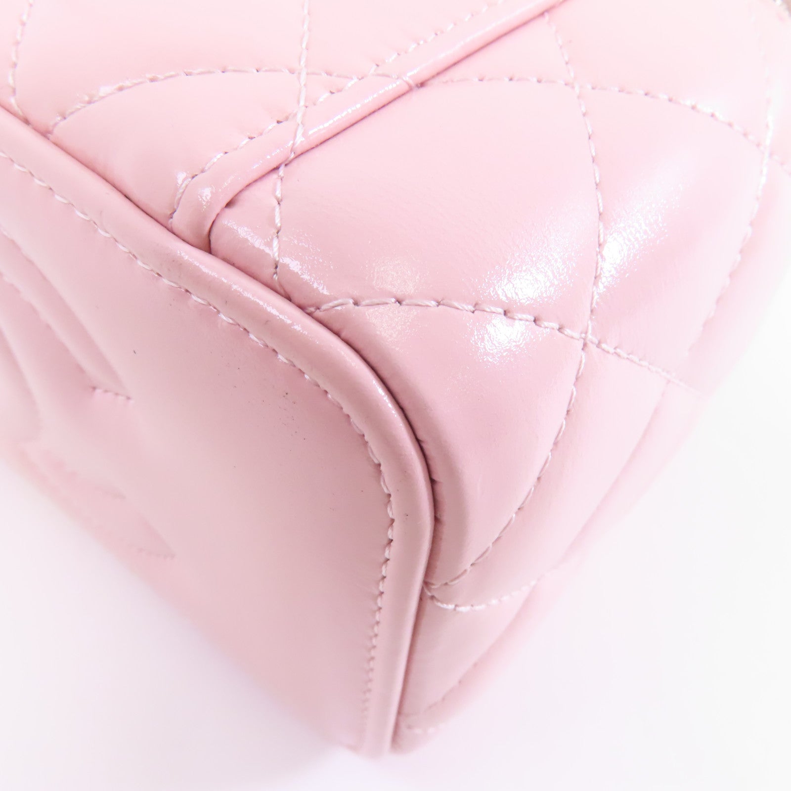 CHANEL 【激減優惠】菱格牛皮皮革Vaniy Case金扣手挽肩背兩用袋粉紅色