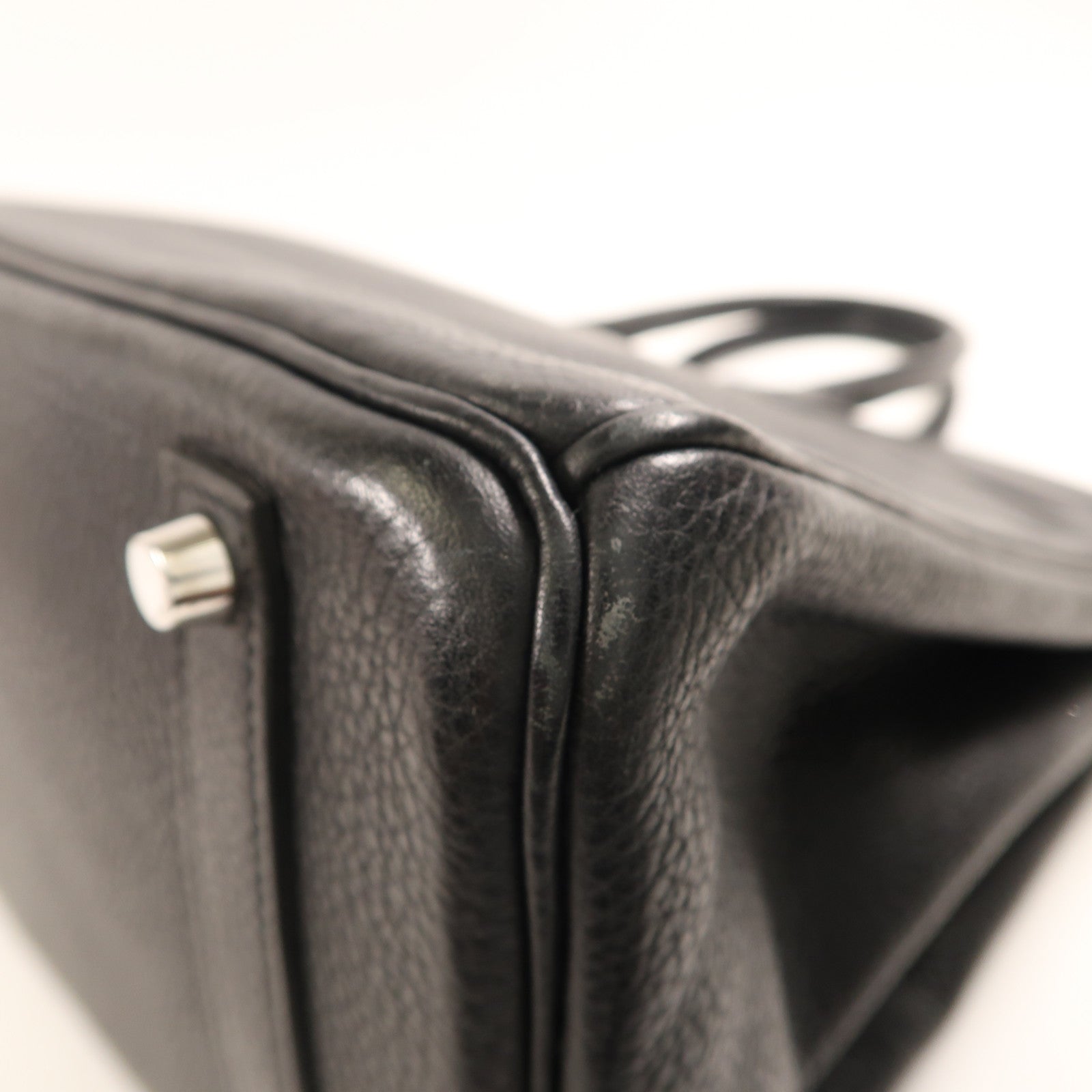 HERMES Togo皮革Birkin 35銀扣手挽袋Noir
