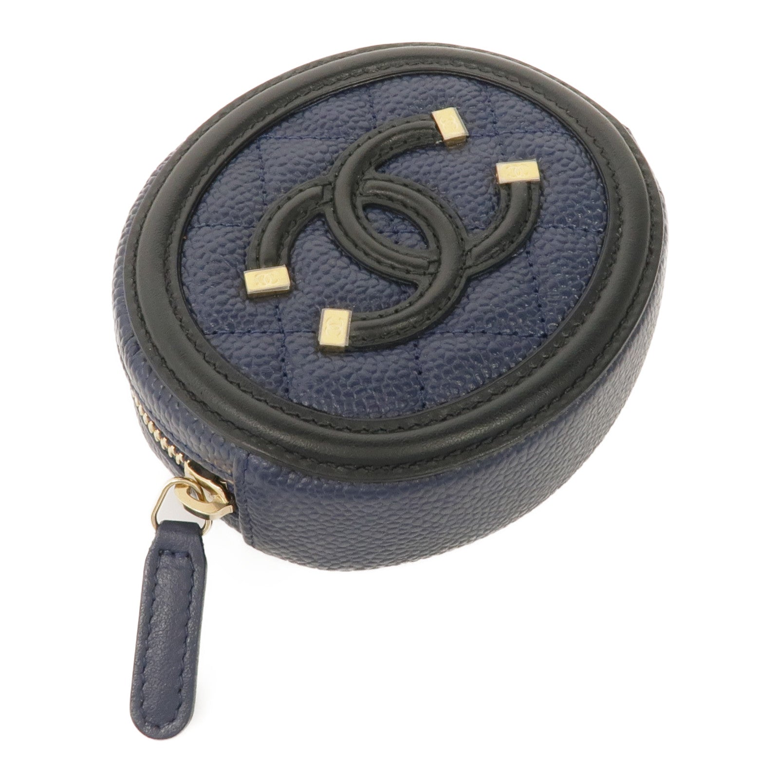 CHANEL 牛皮皮革Coin Case金扣零錢包