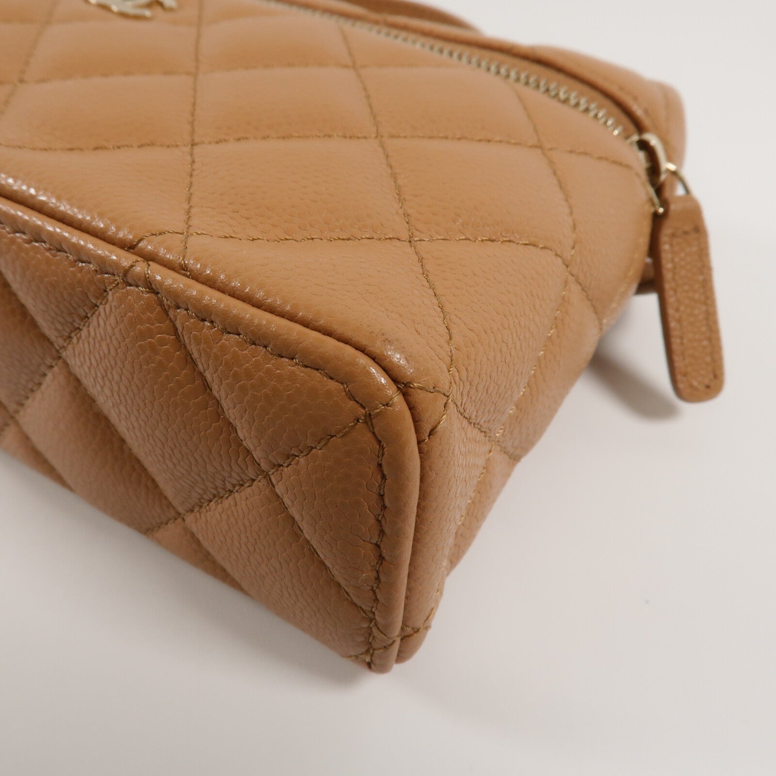 CHANEL 牛皮皮革LP Vanity Case鏈帶手挽肩背兩用袋