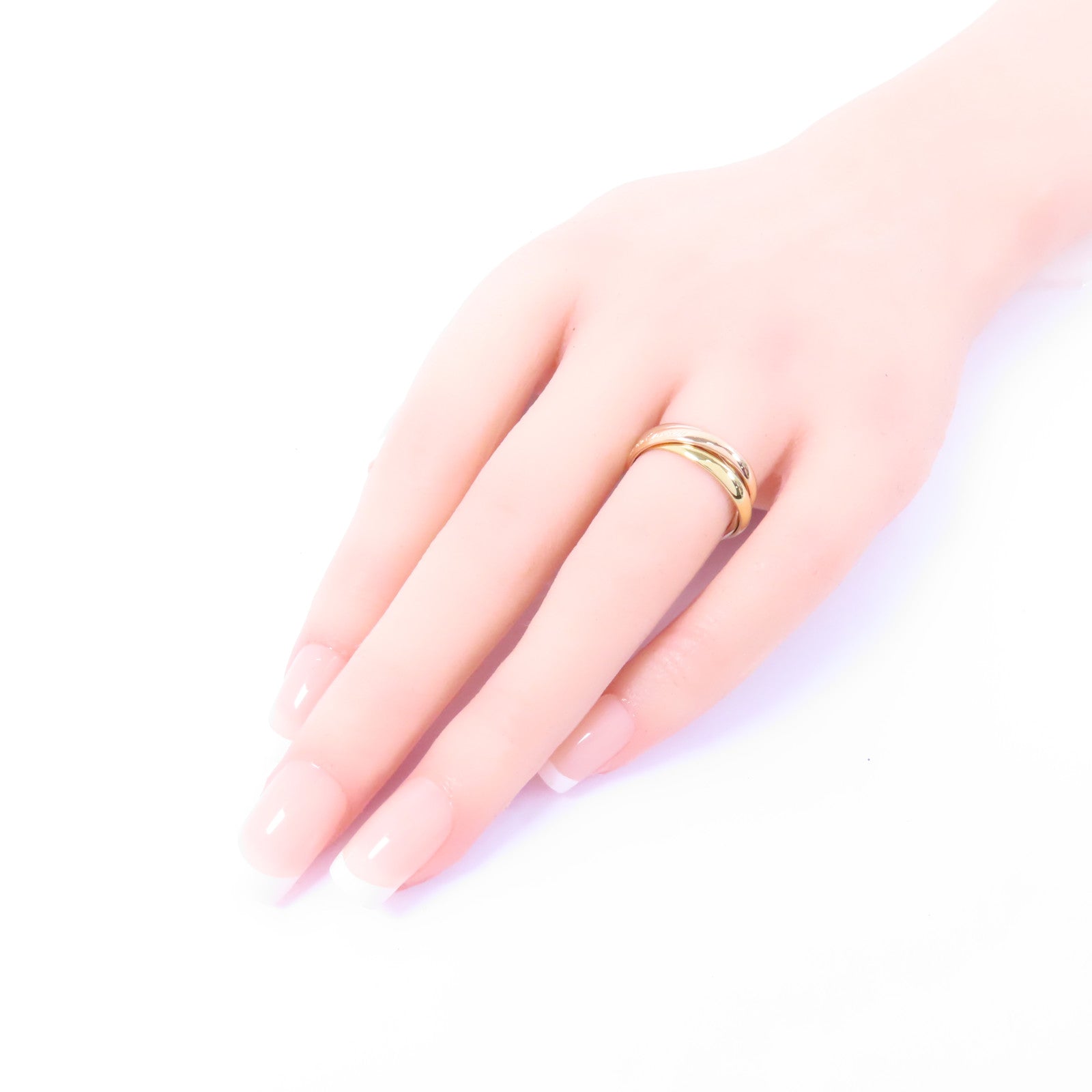 CARTIER 18K黃金/白金/玫瑰金Les Must De Trinity戒指Cartier#51/US#5.75