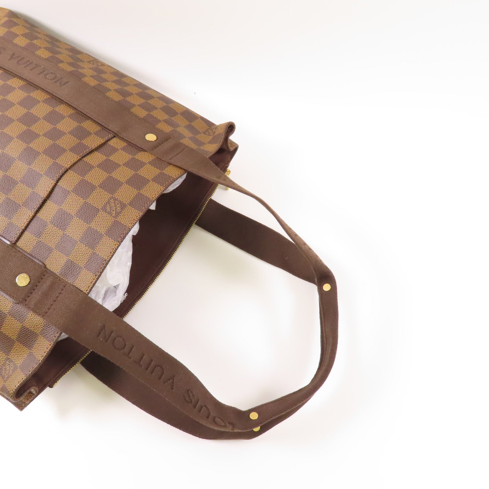 LOUIS VUITTON Damier Beaubourg金扣肩背袋棕色