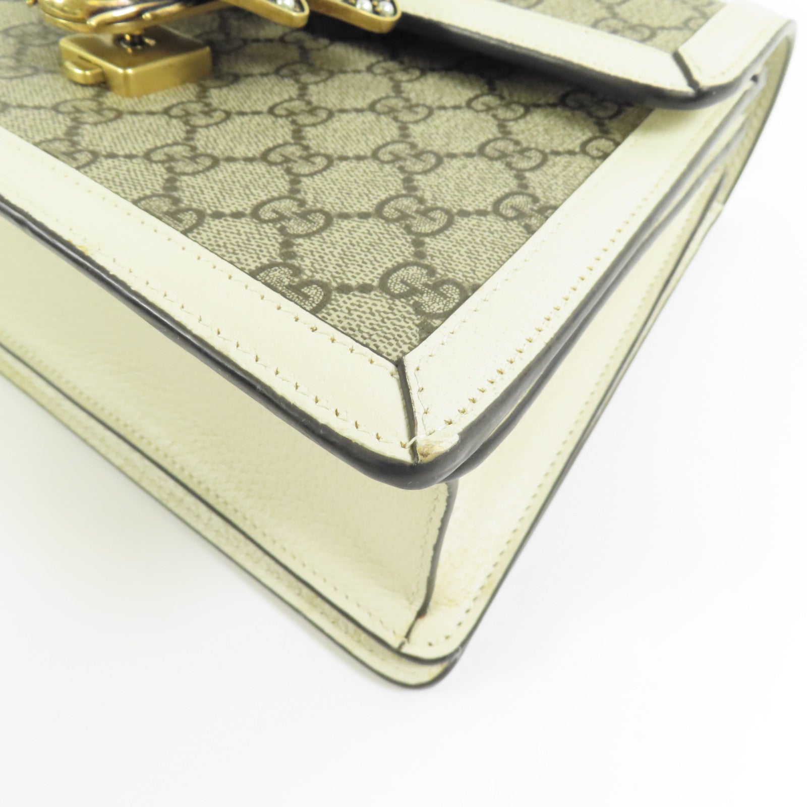 GUCCI 塗層帆布/皮革Queen Margaret金扣手挽肩背兩用袋