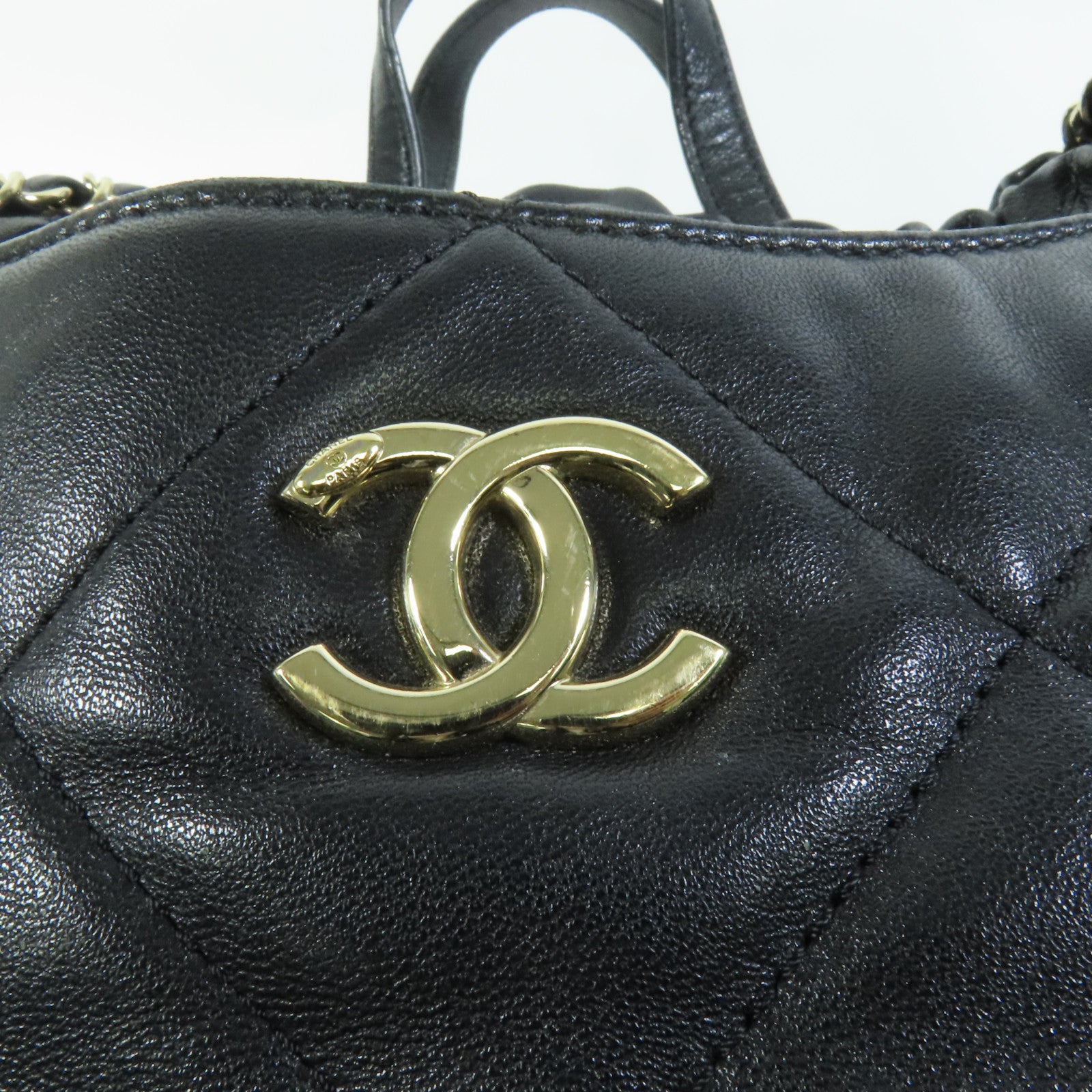 CHANEL 牛皮皮革Chain Tote金扣手挽肩背兩用袋