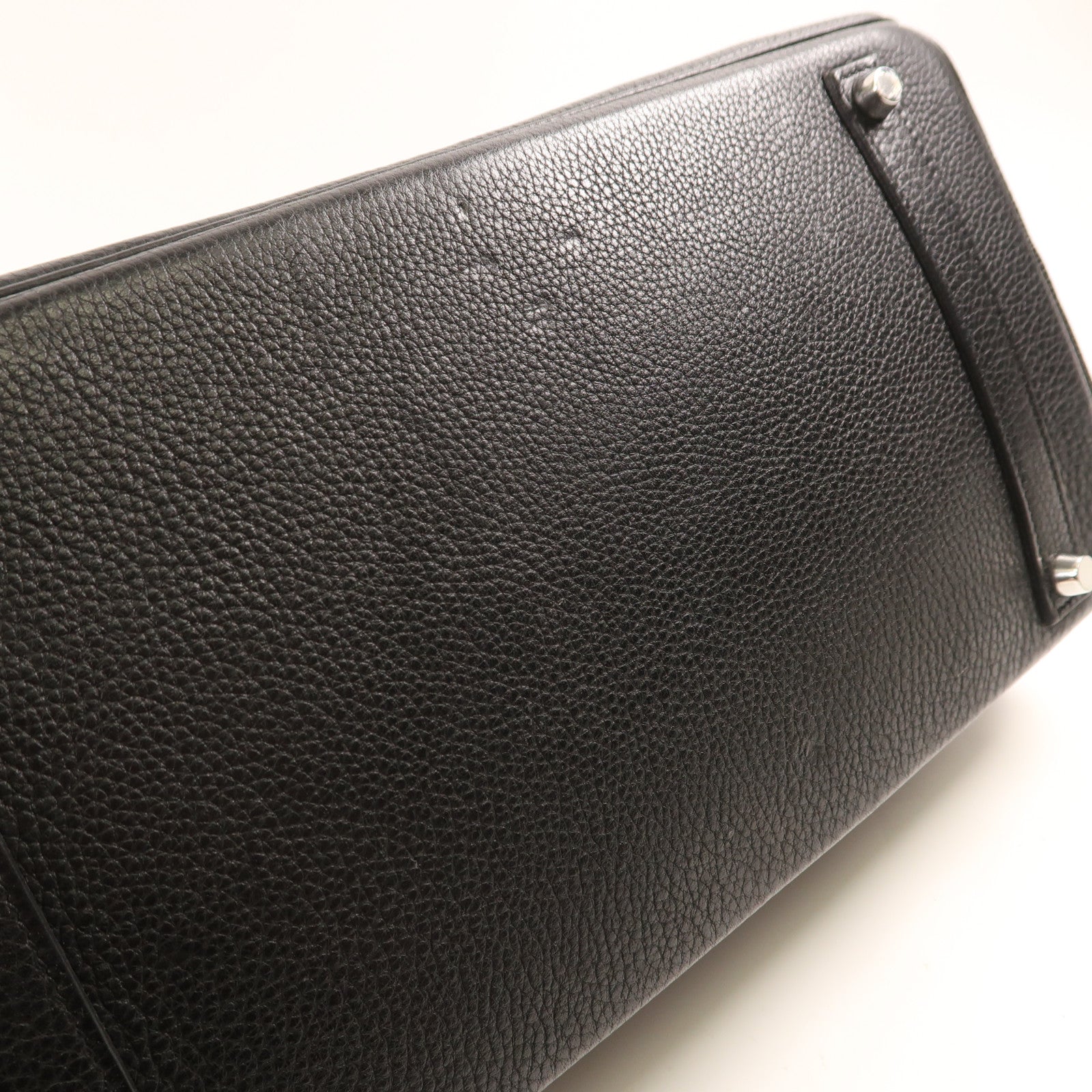 HERMES Togo皮革Birkin 35銀扣手挽袋Noir