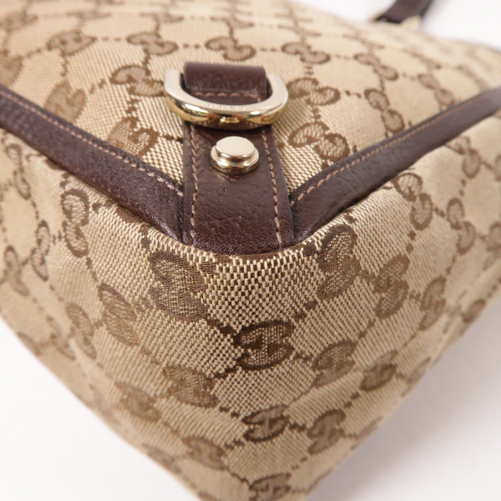GUCCI 帆布Shoulder Bag金扣肩背袋啡色