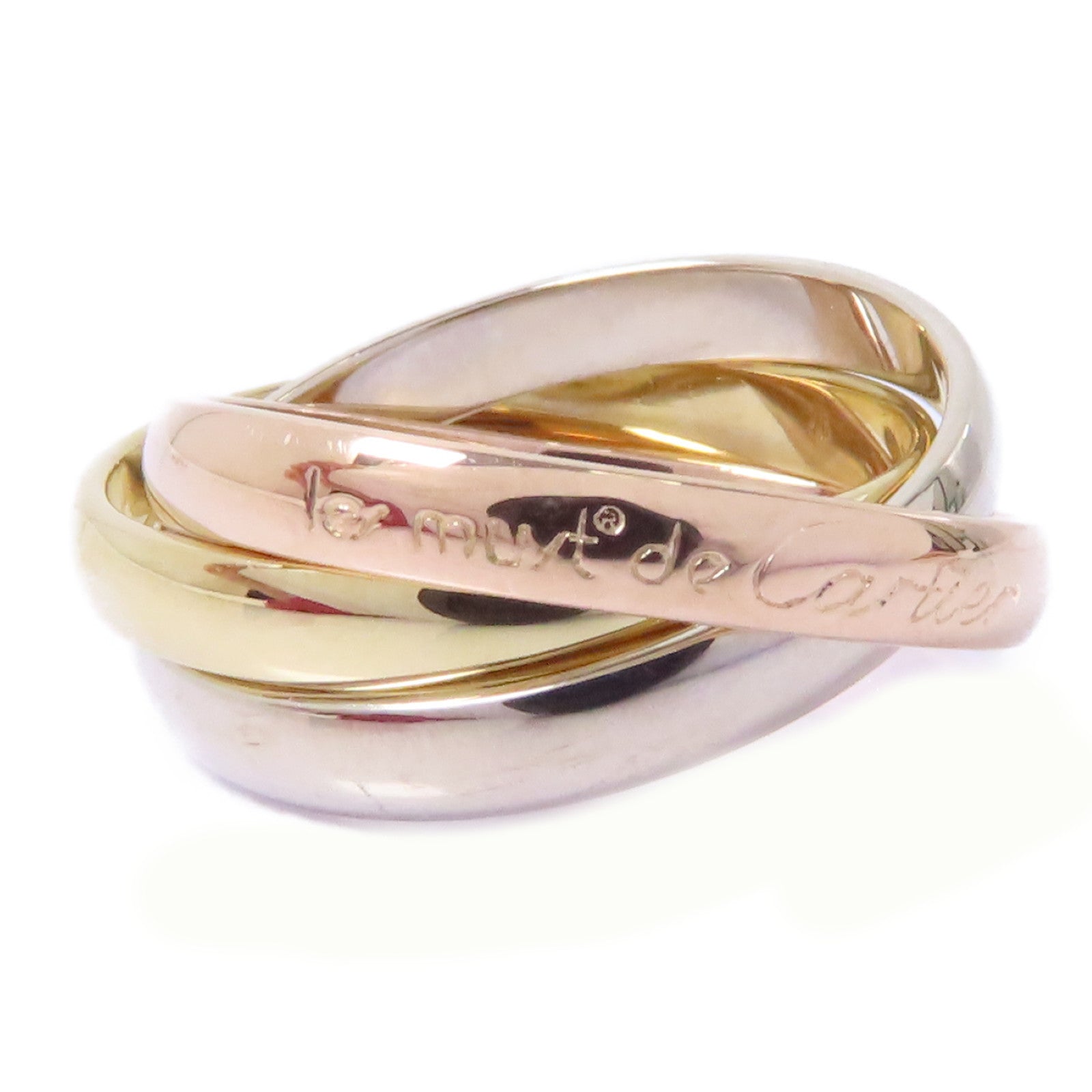 CARTIER 18K黃金/白金/玫瑰金Les Must De Trinity戒指Cartier#51/US#5.75