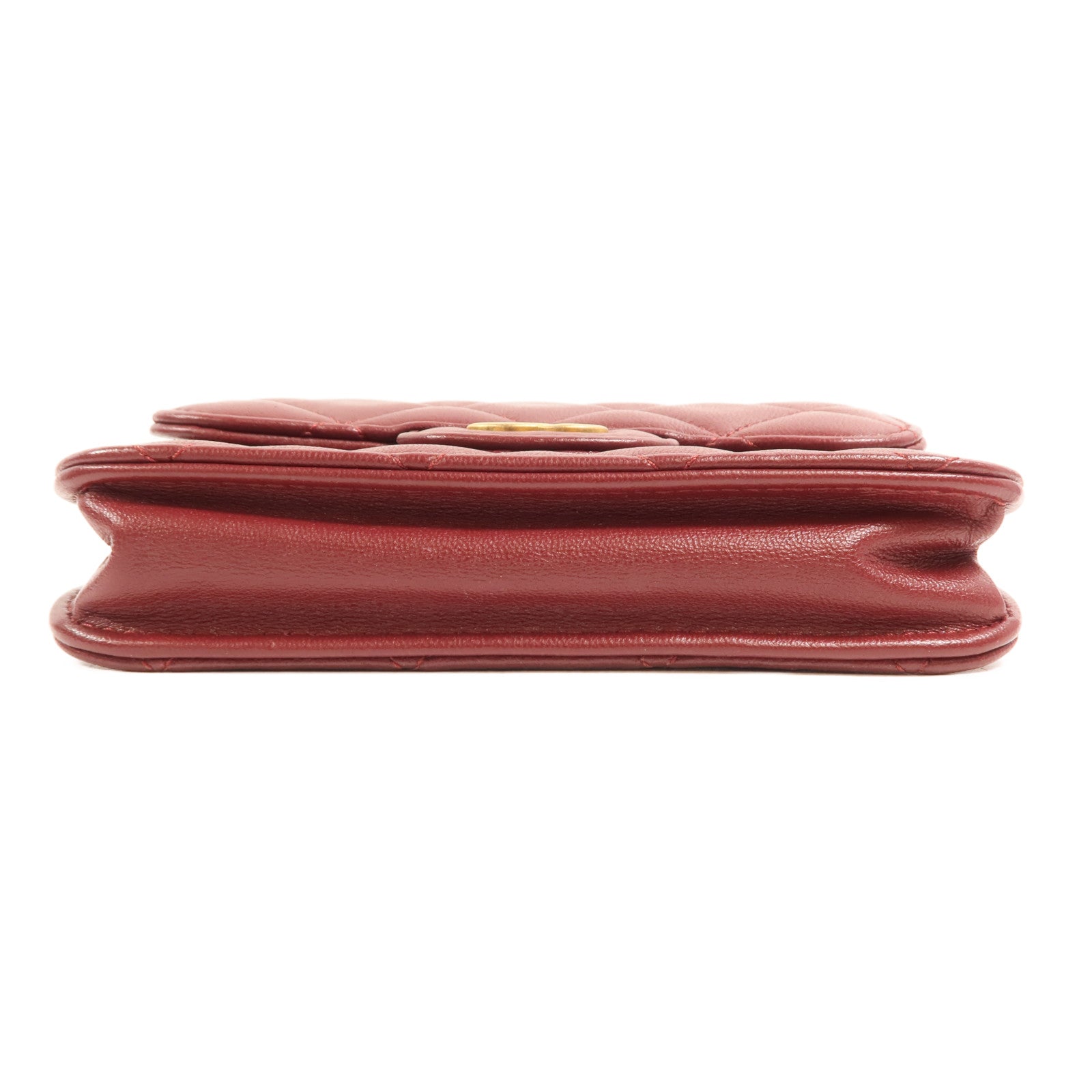 CHANEL 羊皮皮革Top Handle Flap金扣手挽肩背兩用袋