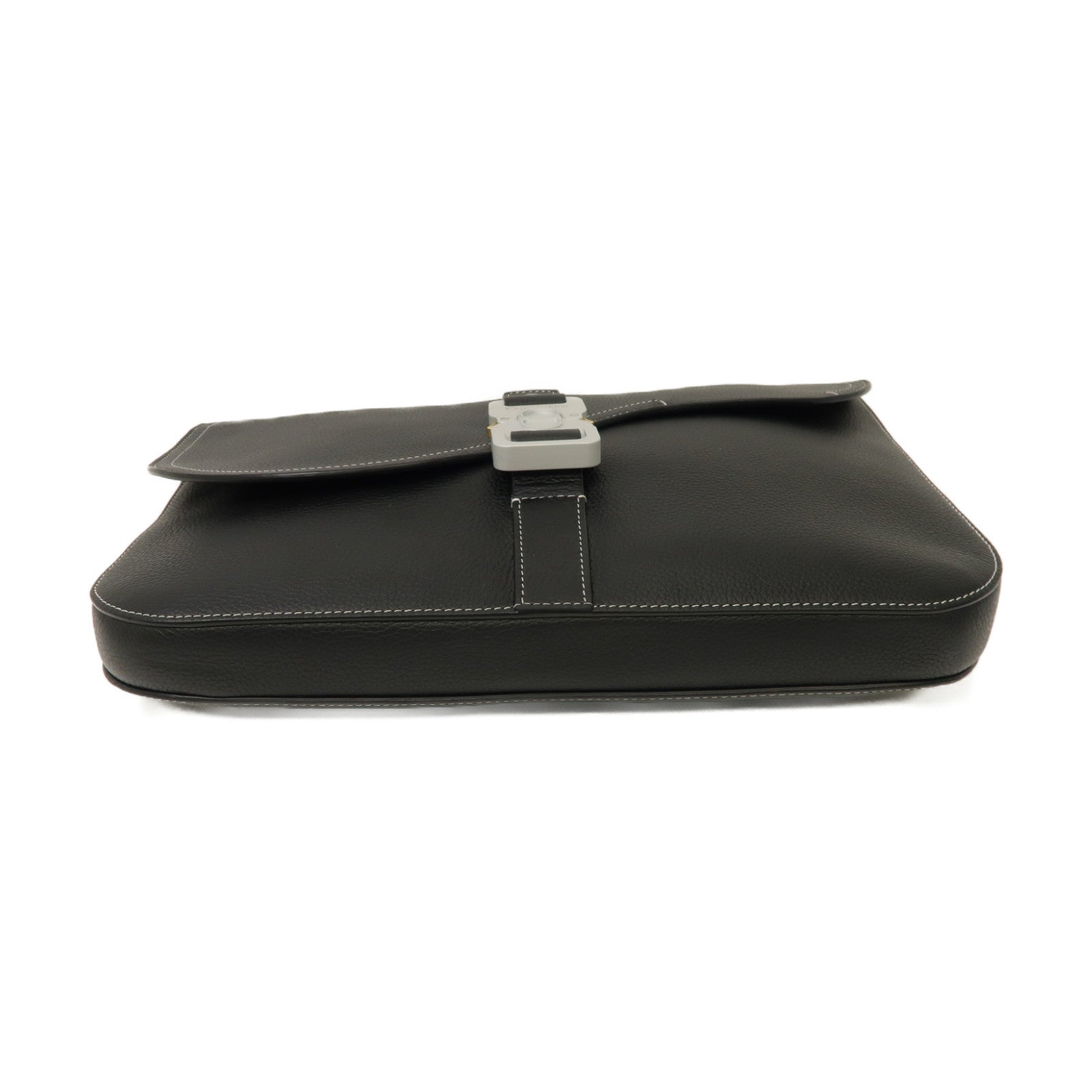 Dior 牛皮皮革Saddle A4 Pouch銀扣手拿包黑色