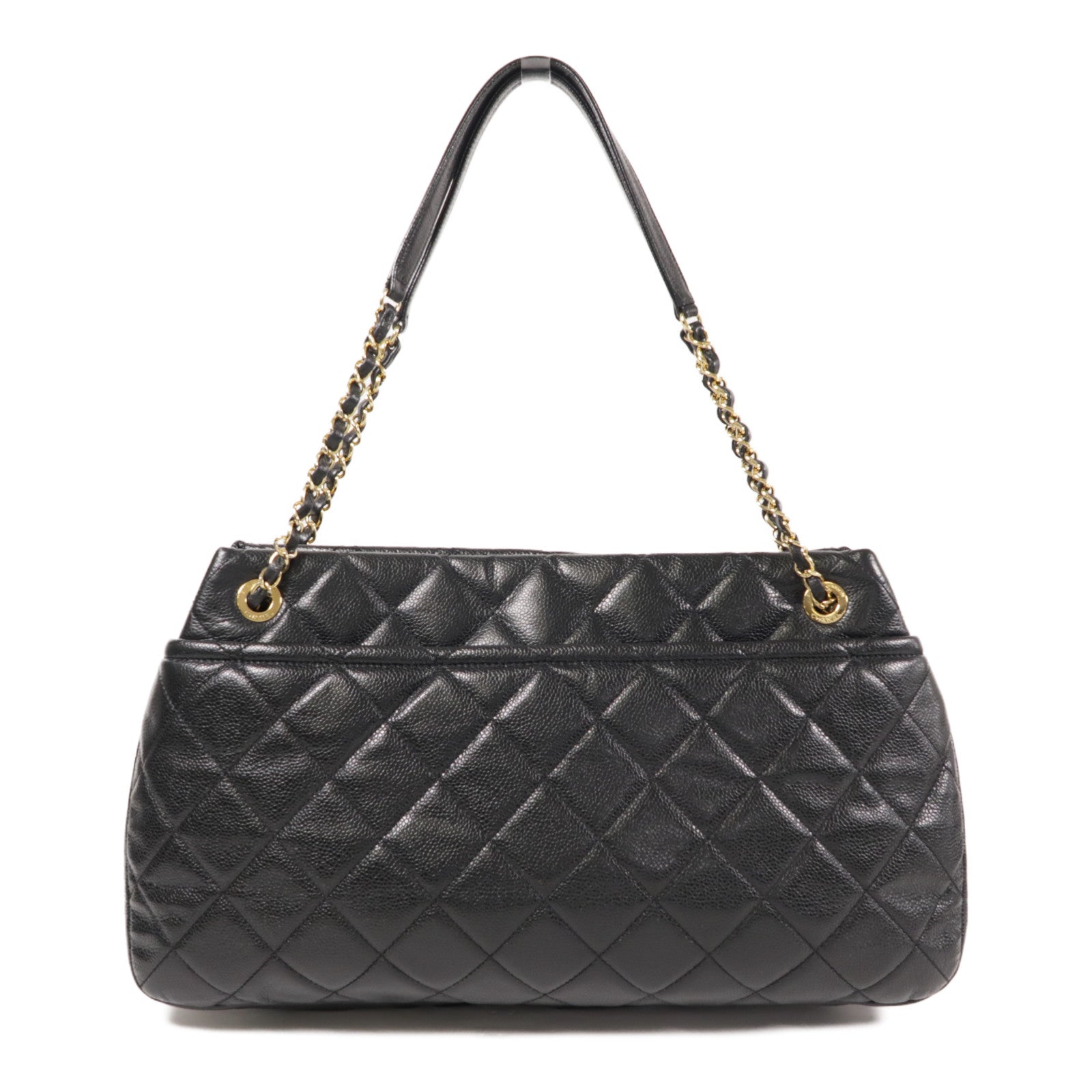 CHANEL 牛皮皮革Tote Bag金扣鏈帶肩背袋