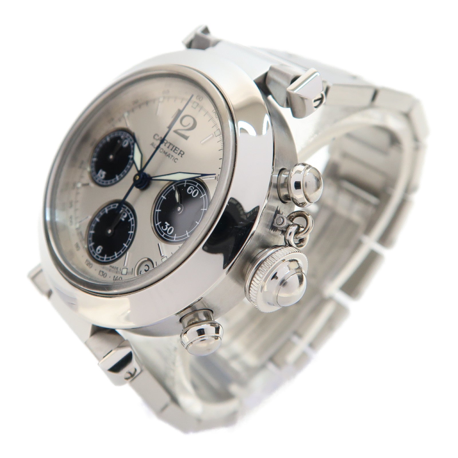 CARTIER Pasha C不鏽鋼手錶自動機芯銀色