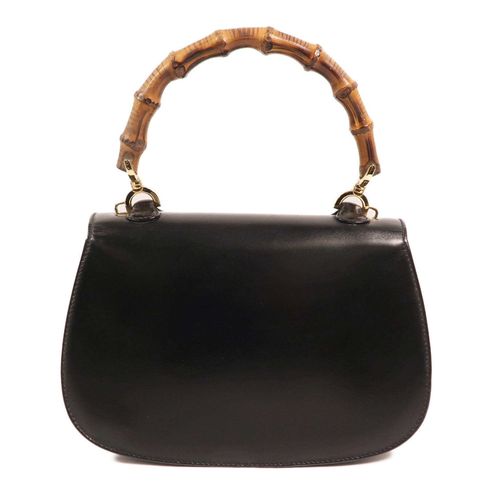GUCCI 牛皮皮革Vintage Bamboo Bag金扣手挽肩背兩用袋